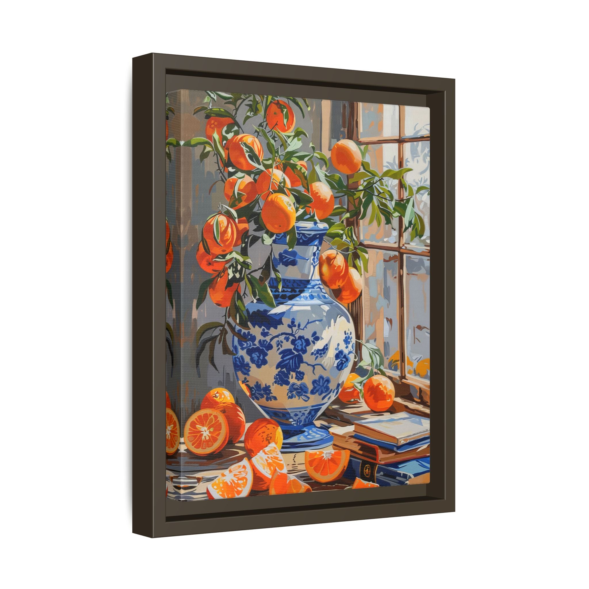Framed Canvas - Sunlit Citrus & Porcelain