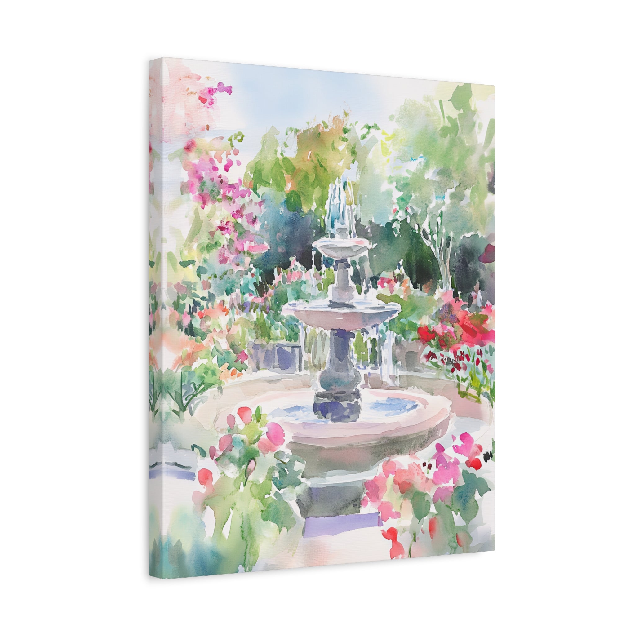 1.25" Matte Canvas - Charleston Garden Fountain View