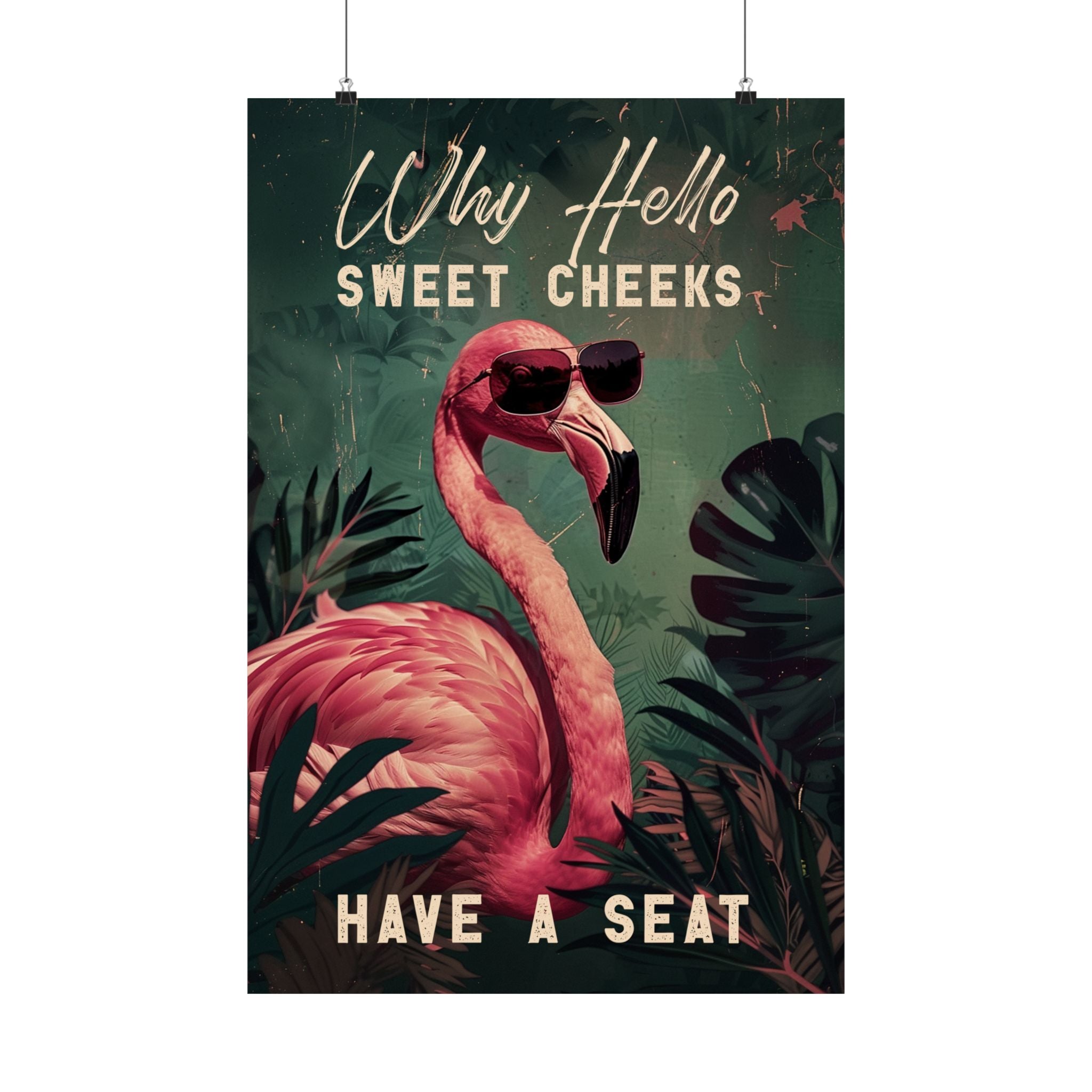 Sweet Cheeks Flamingo Welcome