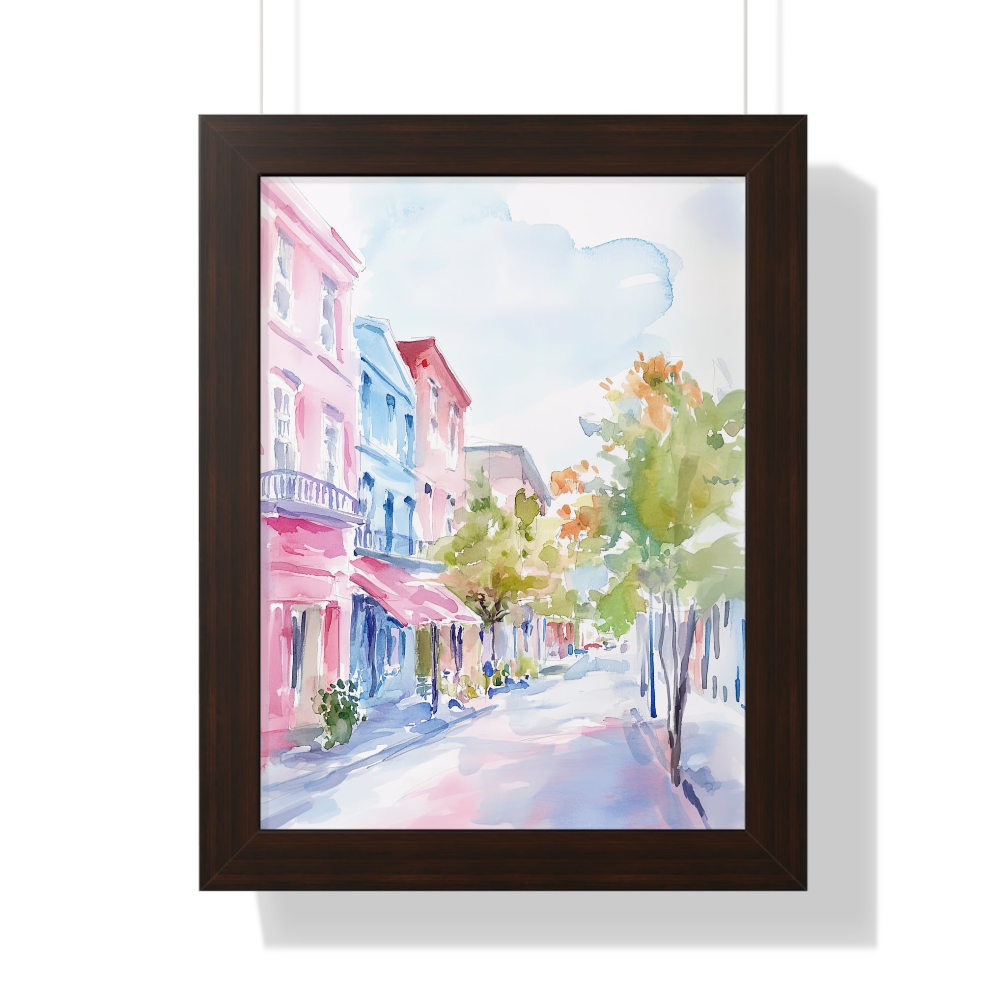 Framed Paper Print - Pastel Charleston Street Scene