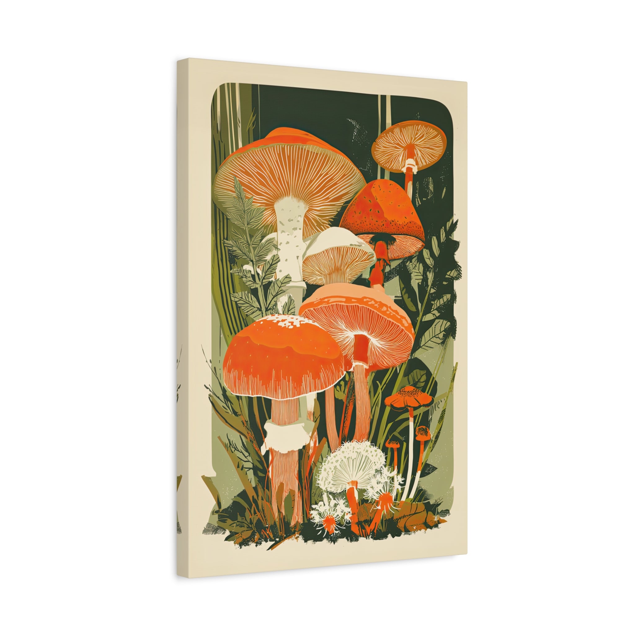 1.25" Matte Canvas - Groovy Woodland Mushrooms