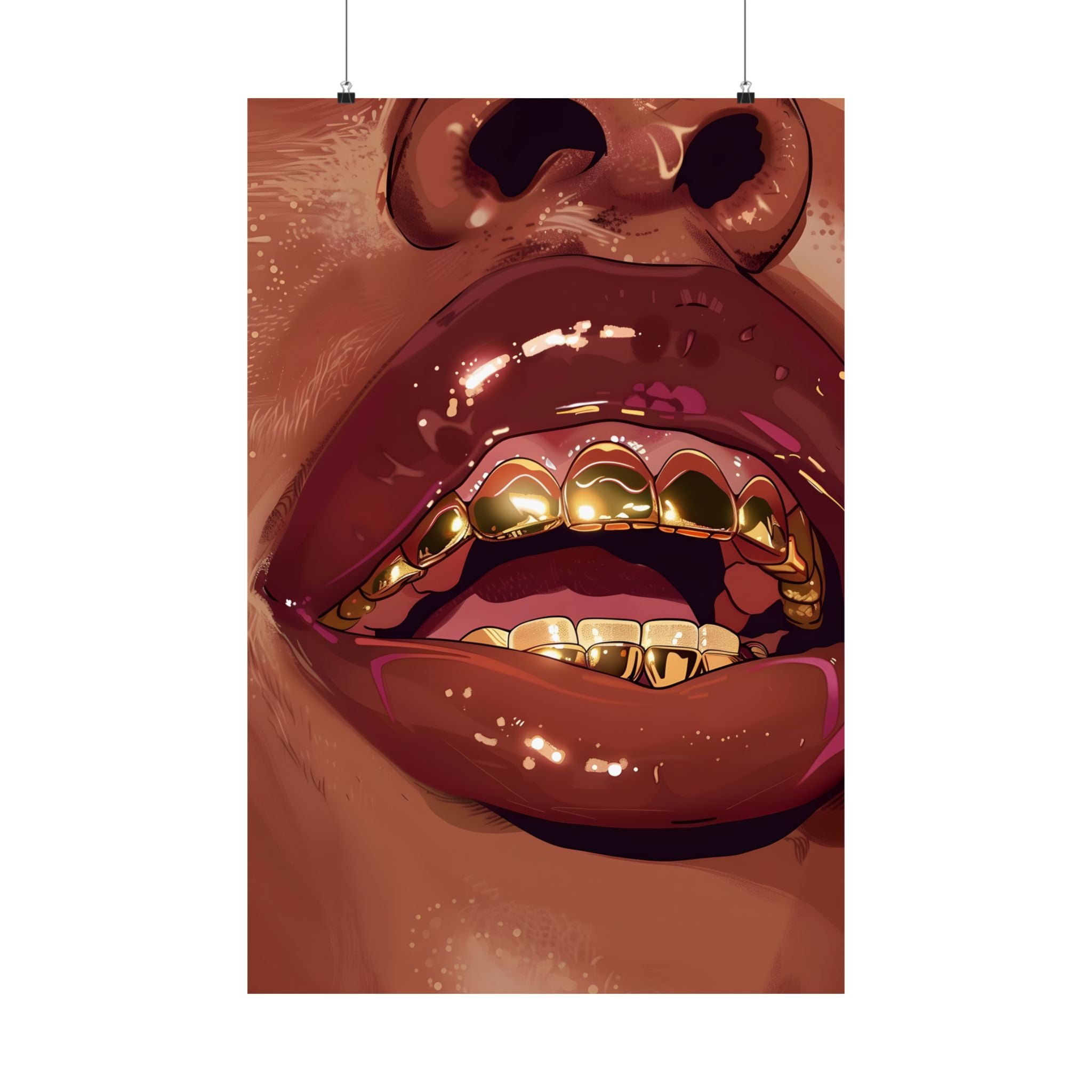Gold Grills Glam Closeup