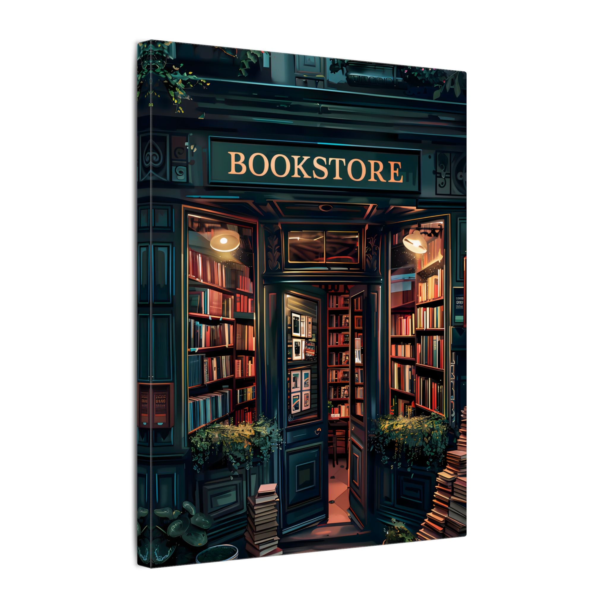 .75" Matte Canvas - Midnight Bookstore Glow
