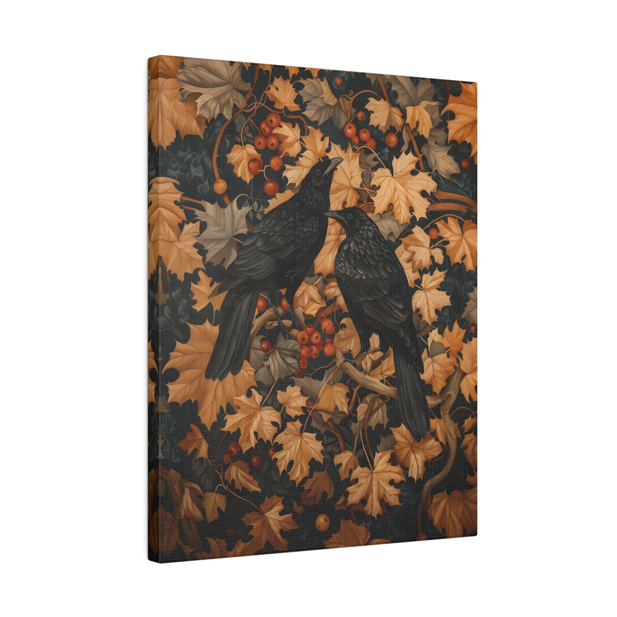 .75" Matte Canvas - Autumn Rooks in Golden Leaves