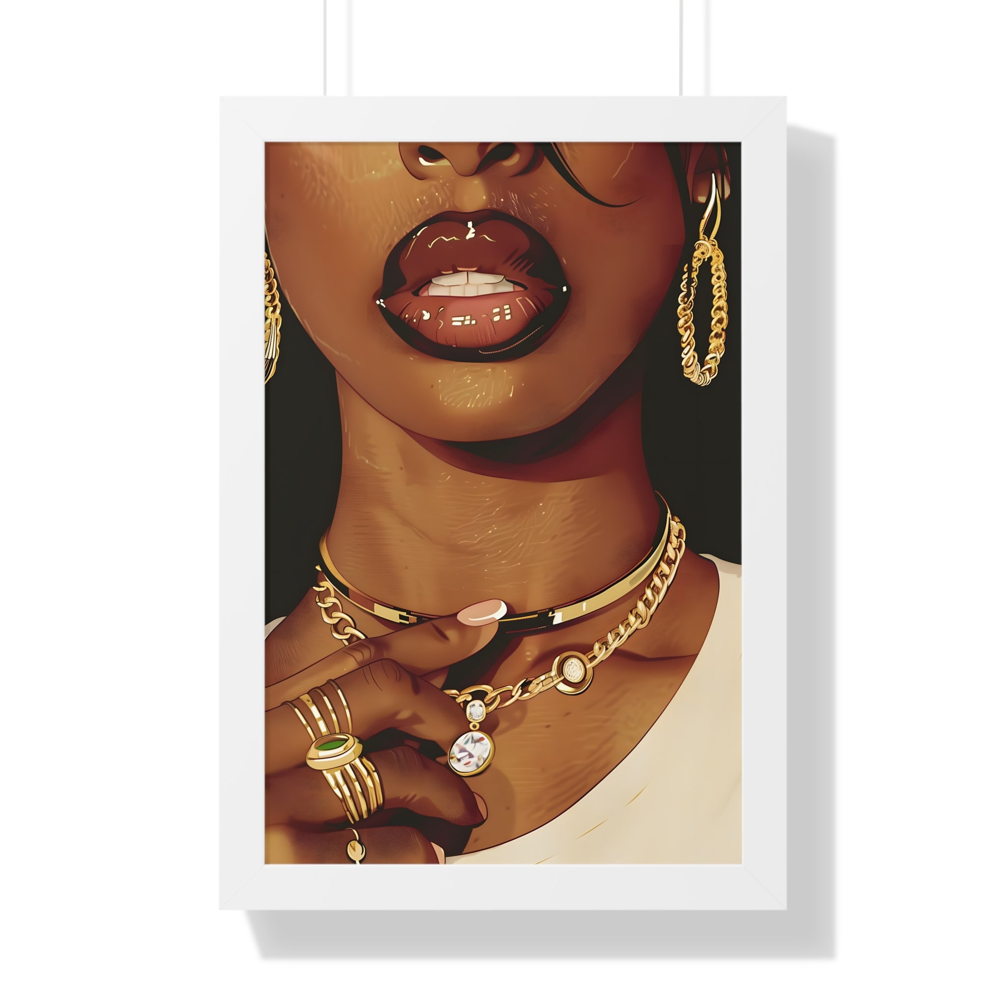 Framed Paper Print - Golden Luxe Confidence Portrait