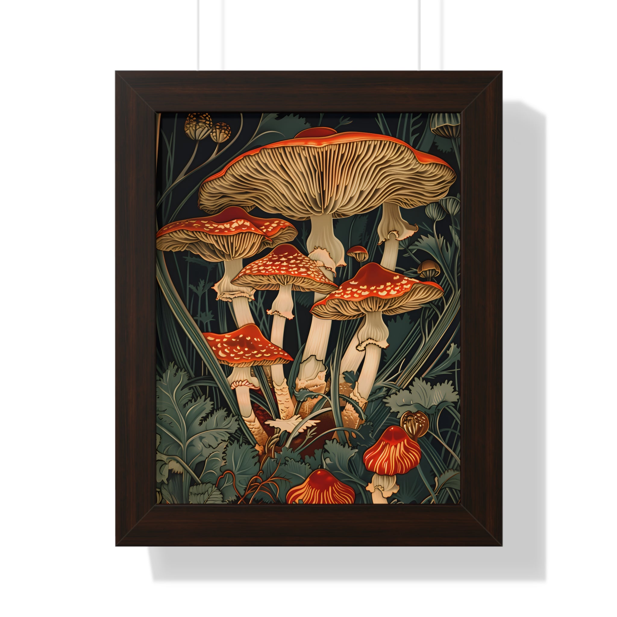 Framed Paper Print - Woodland Mushrooms Revival