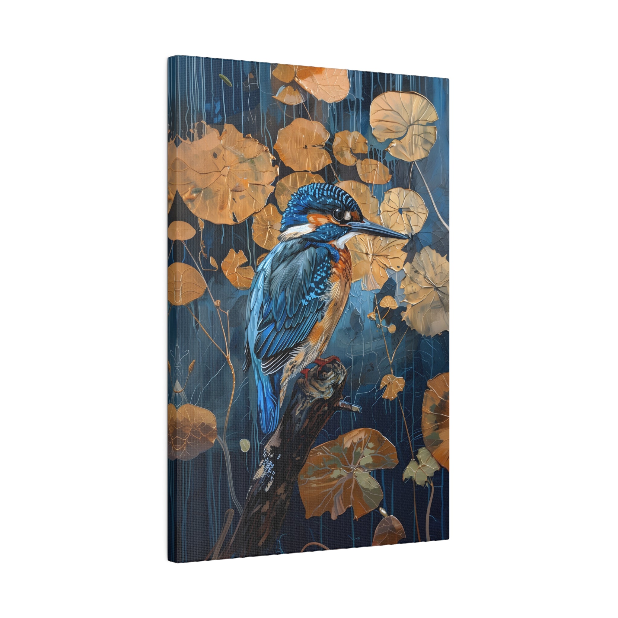 .75" Matte Canvas - Golden Leaves Kingfisher