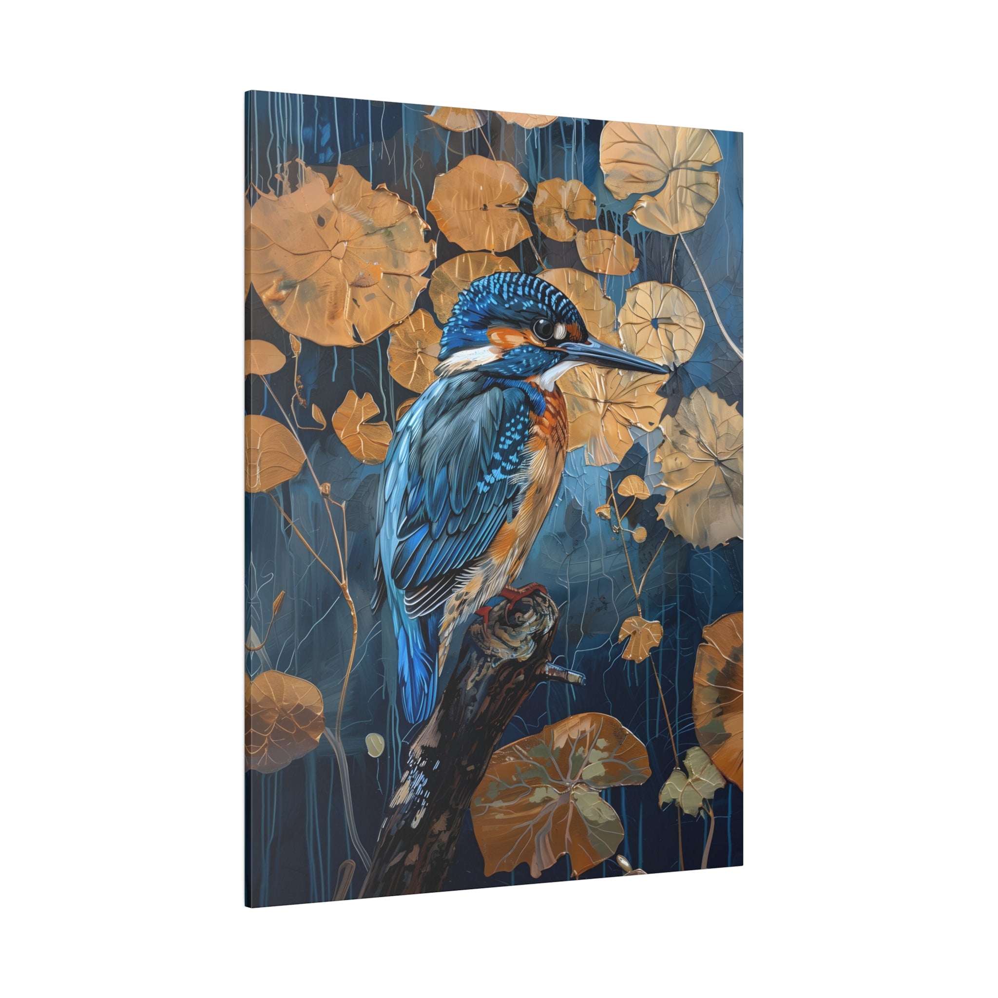 .75" Matte Canvas - Golden Leaves Kingfisher