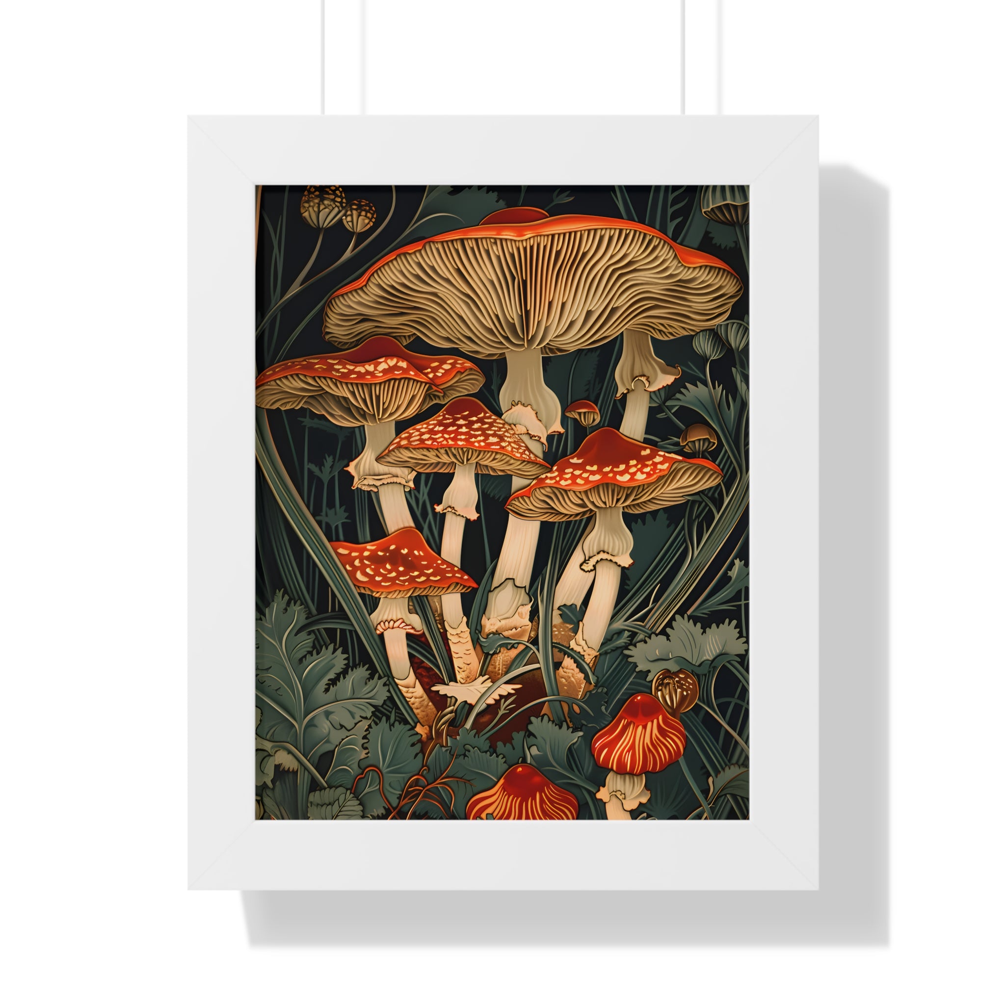 Framed Paper Print - Woodland Mushrooms Revival