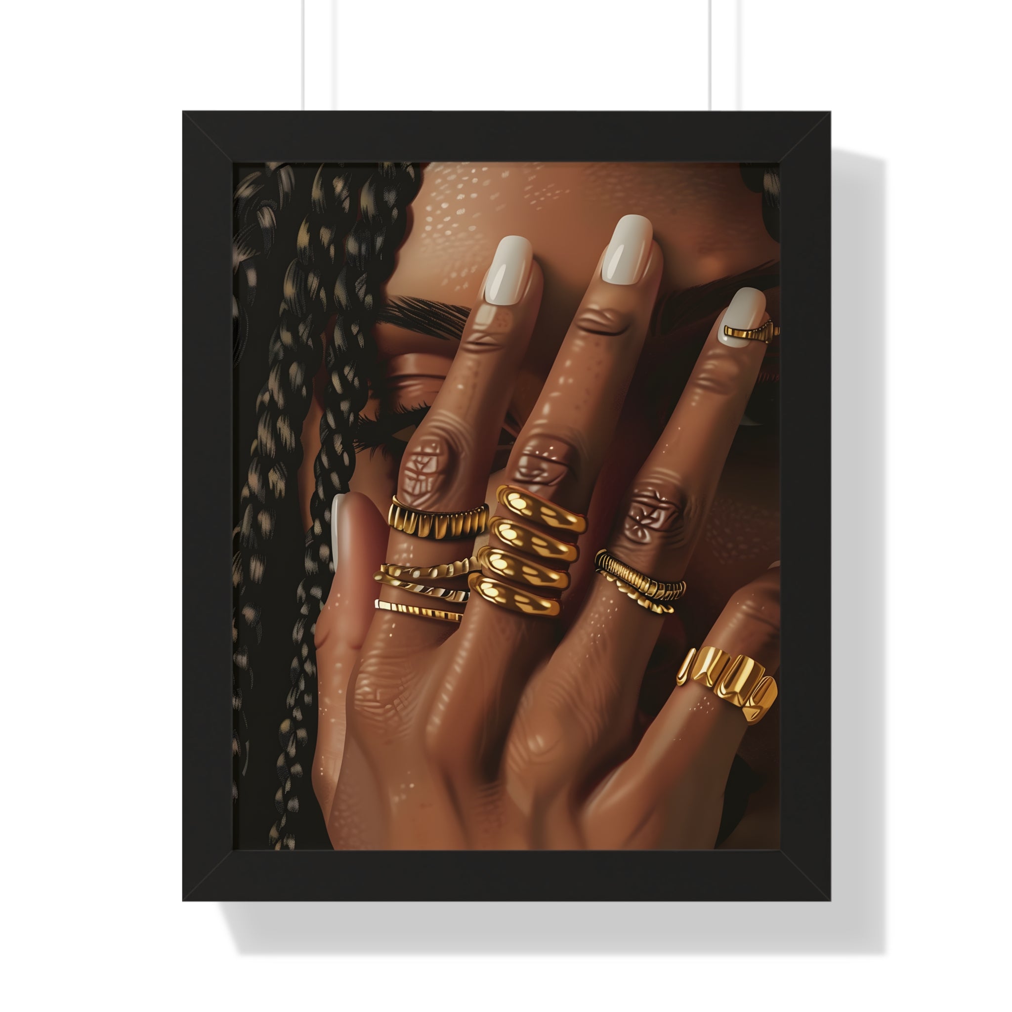 Framed Paper Print - Braided Golden Ring Beauty