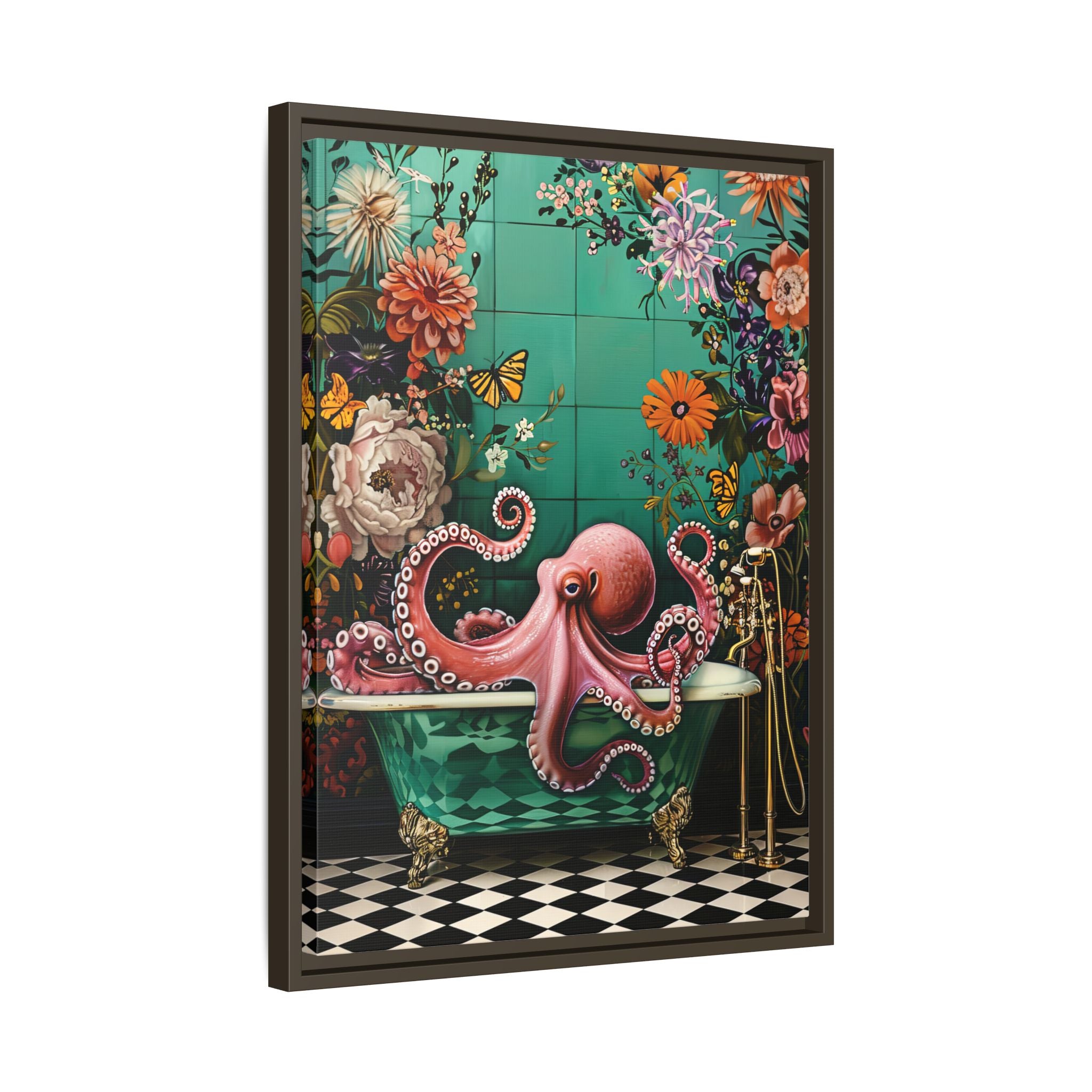 Framed Canvas - Octopus Bath Royale