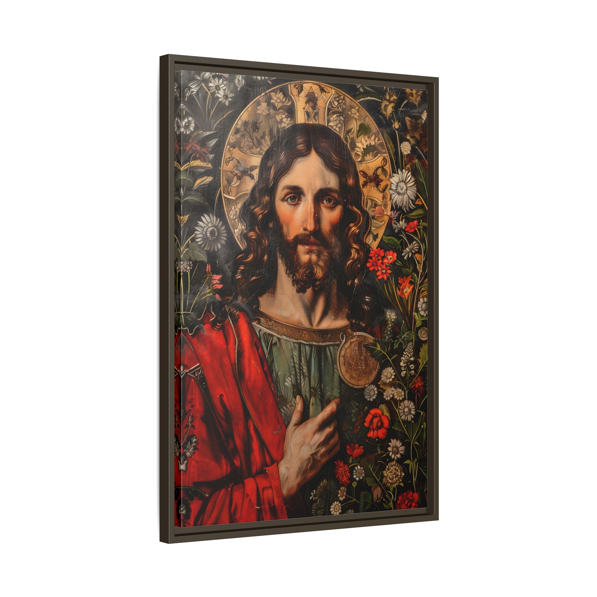Framed Canvas - Sacred Floral Savior