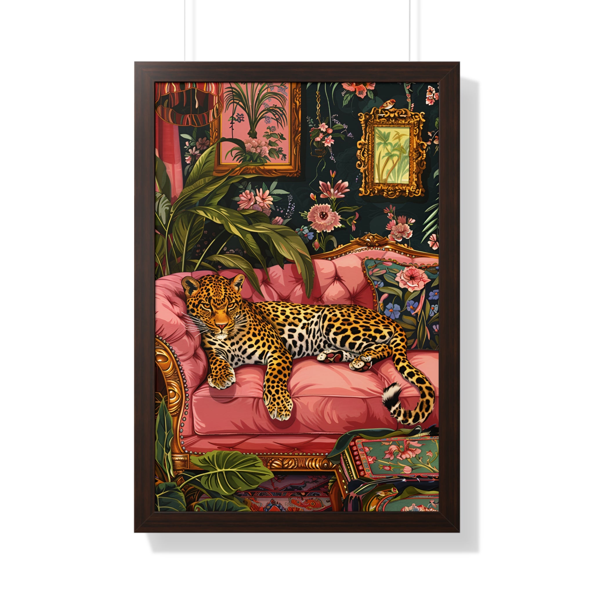 Framed Paper Print - Leopard Lounge in Bloom