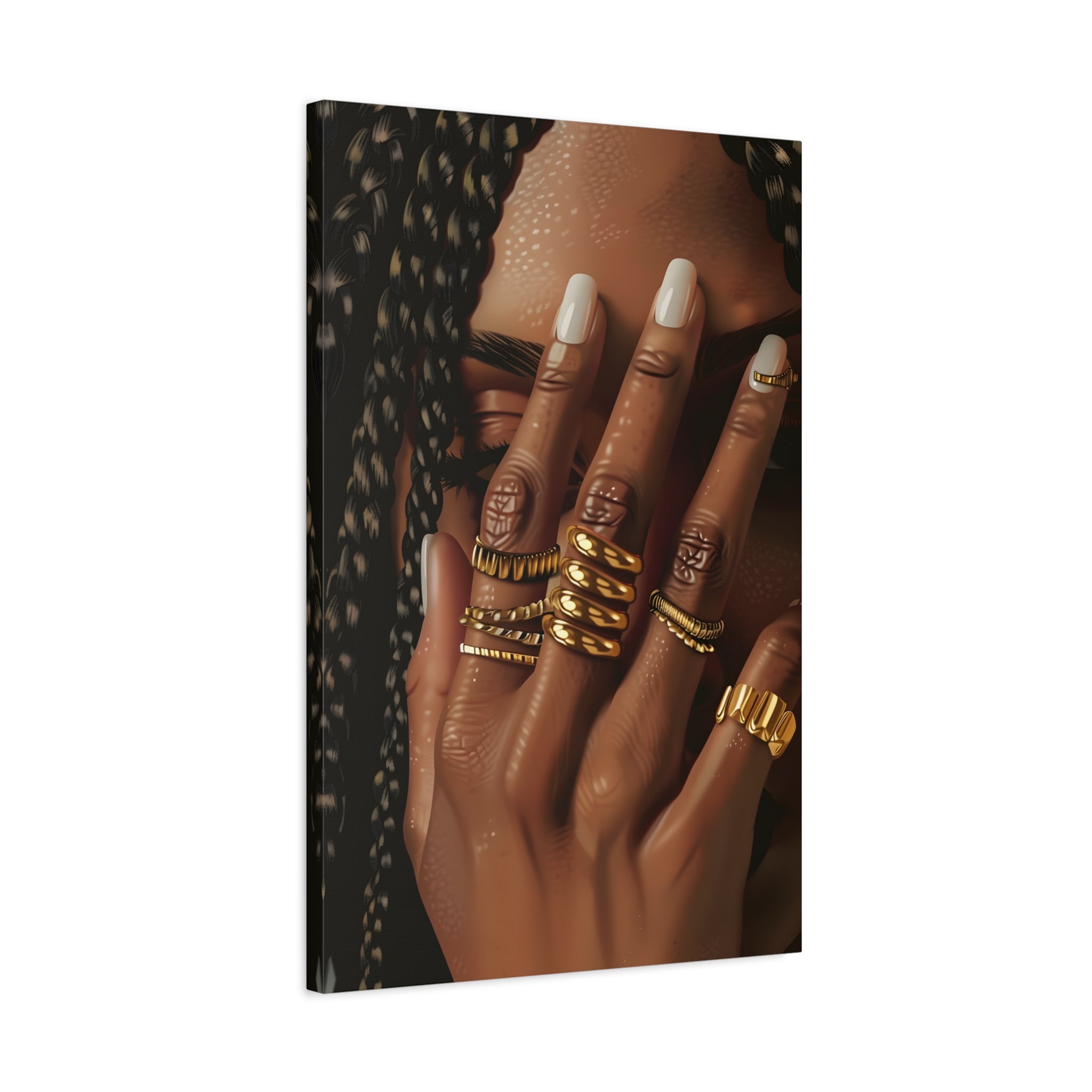 1.25" Matte Canvas - Braided Golden Ring Beauty