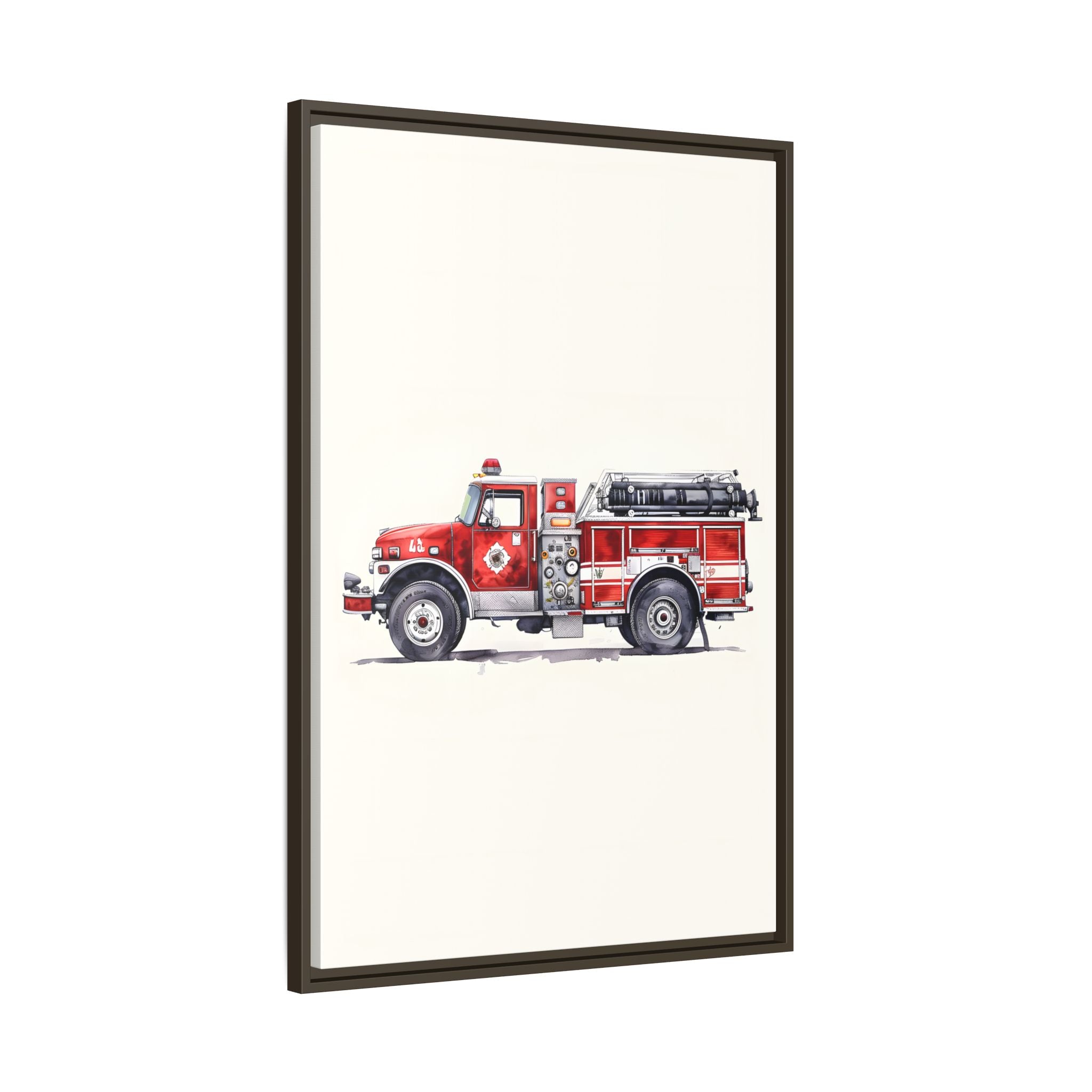 Framed Canvas - Classic Pumper Firetruck