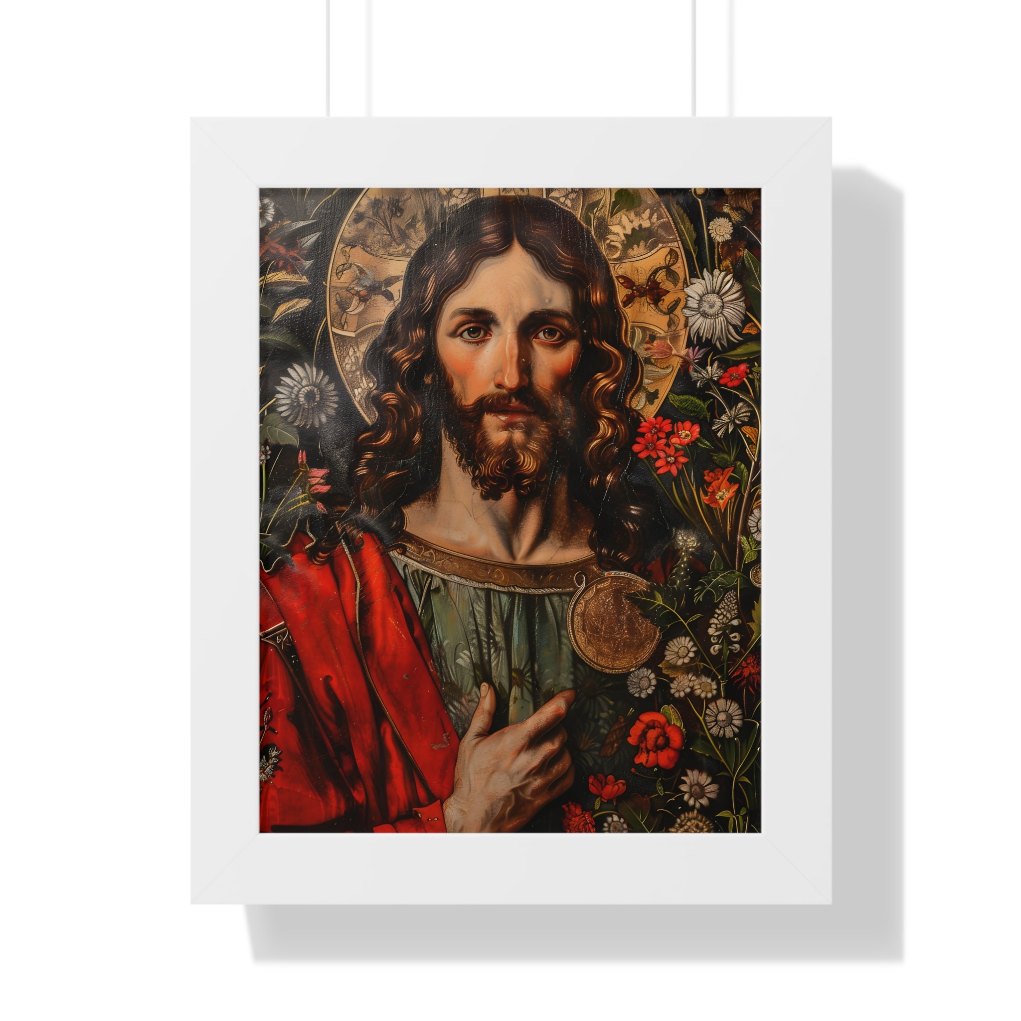Framed Paper Print - Sacred Floral Savior