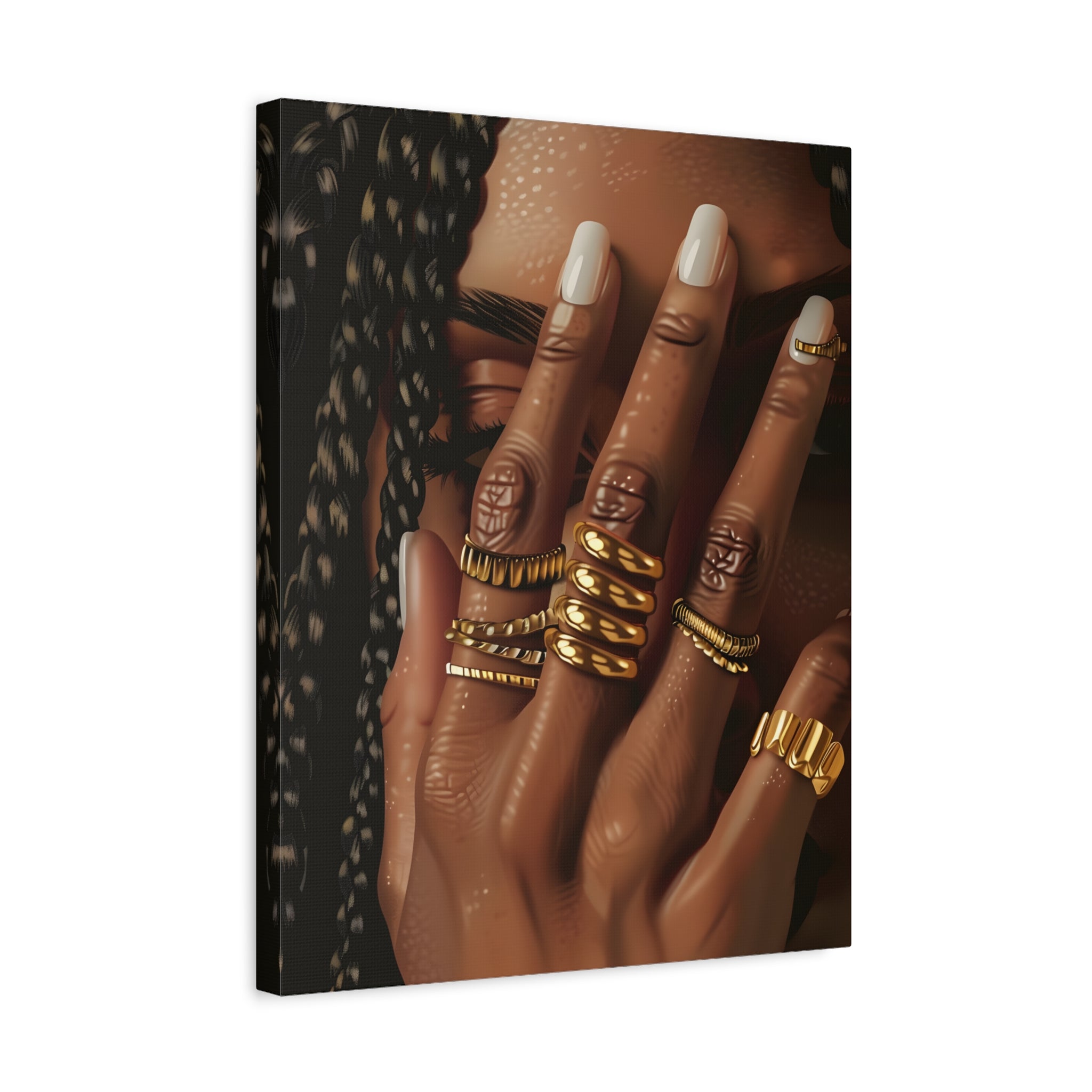 1.25" Matte Canvas - Braided Golden Ring Beauty