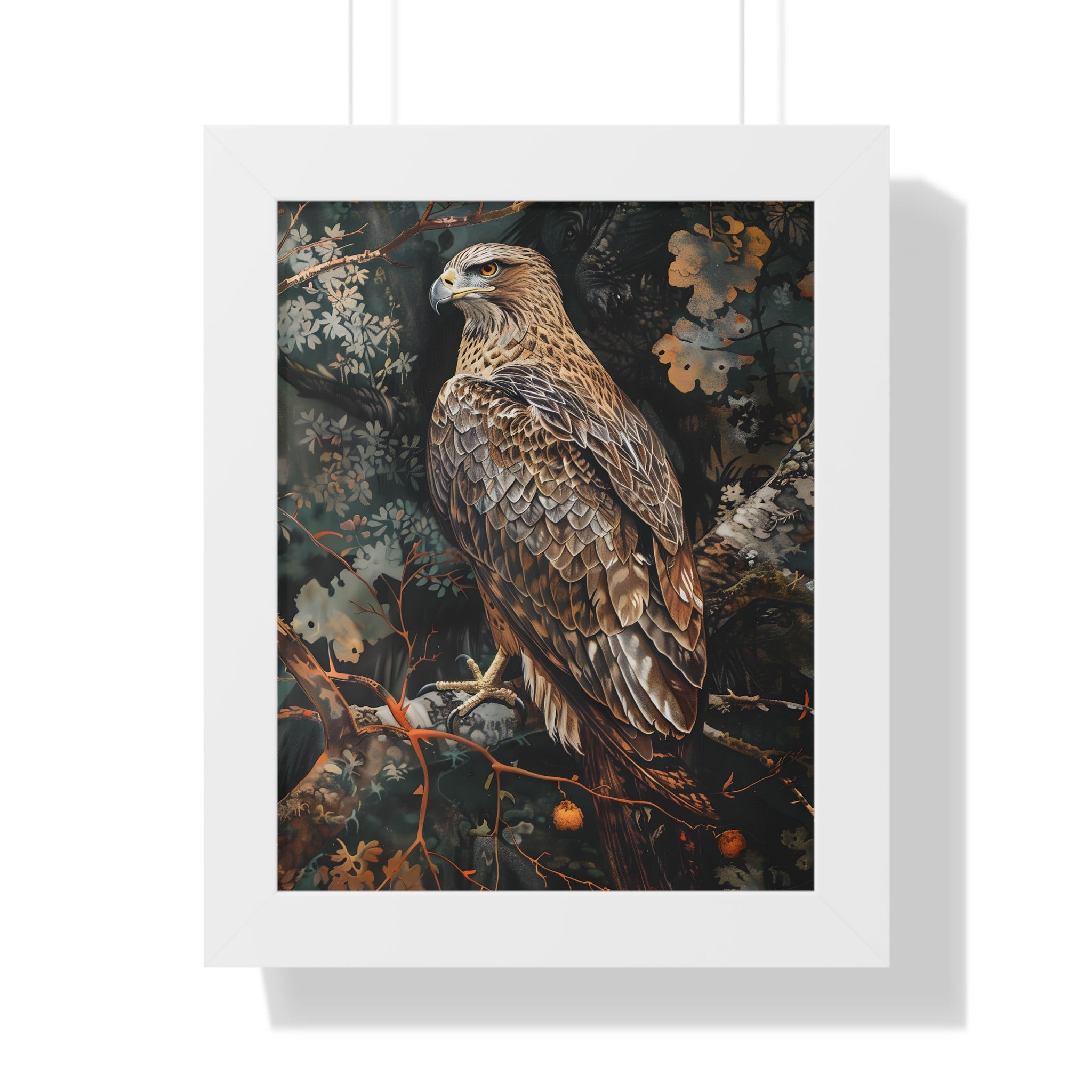 Framed Paper Print - Majestic Hawk in Autumn
