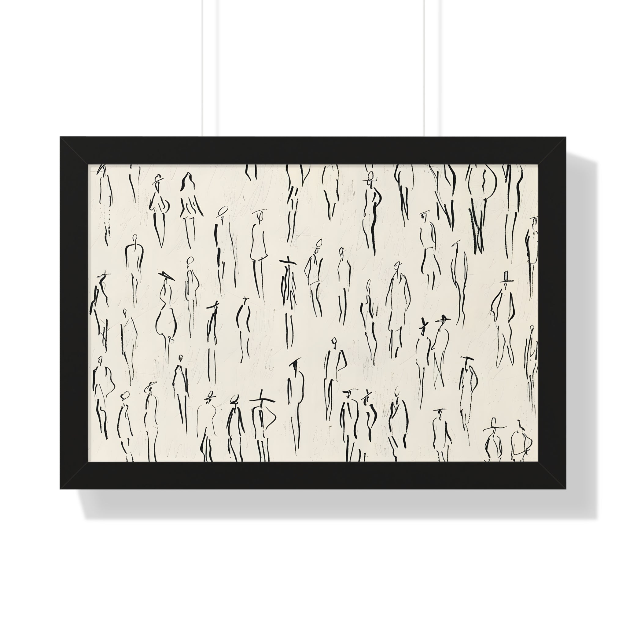 Framed Paper Print - Crowd in Motion Linework