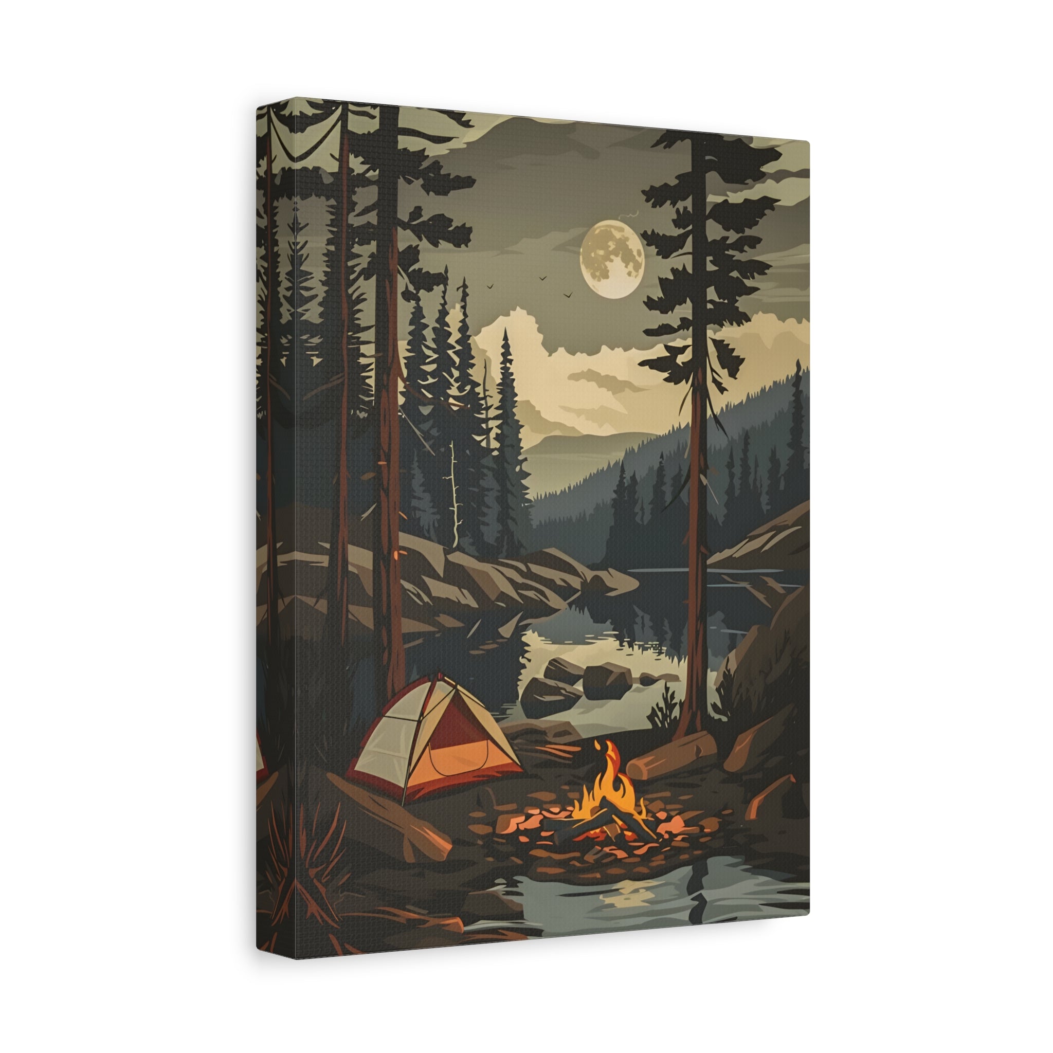 1.25" Matte Canvas - Moonlit Campfire Escape