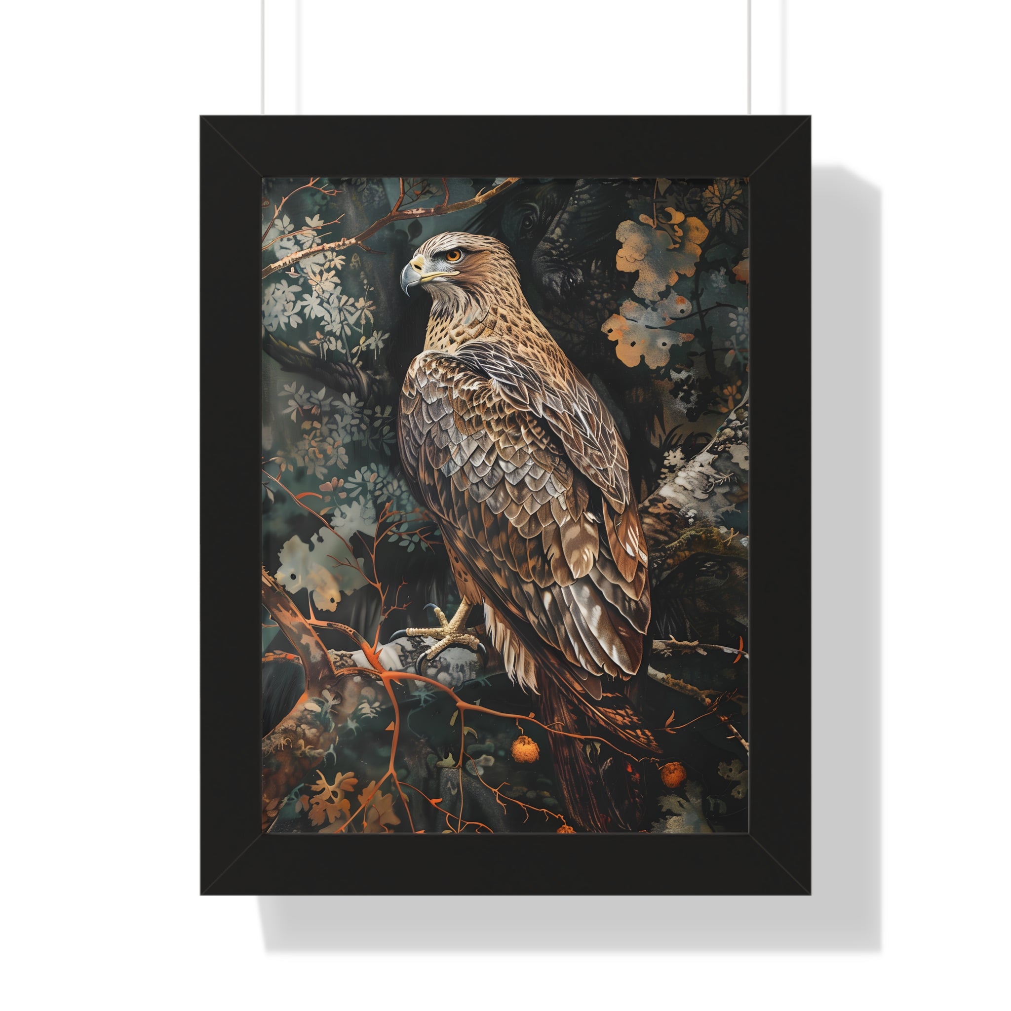 Framed Paper Print - Majestic Hawk in Autumn