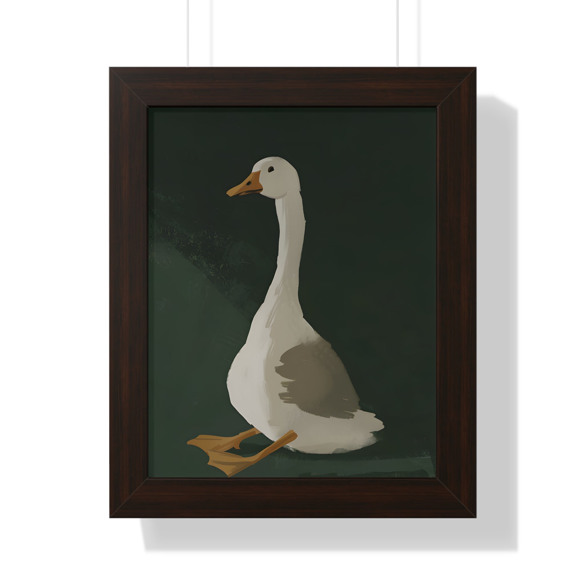 Framed Paper Print - Sitting Goose in Spotlight
