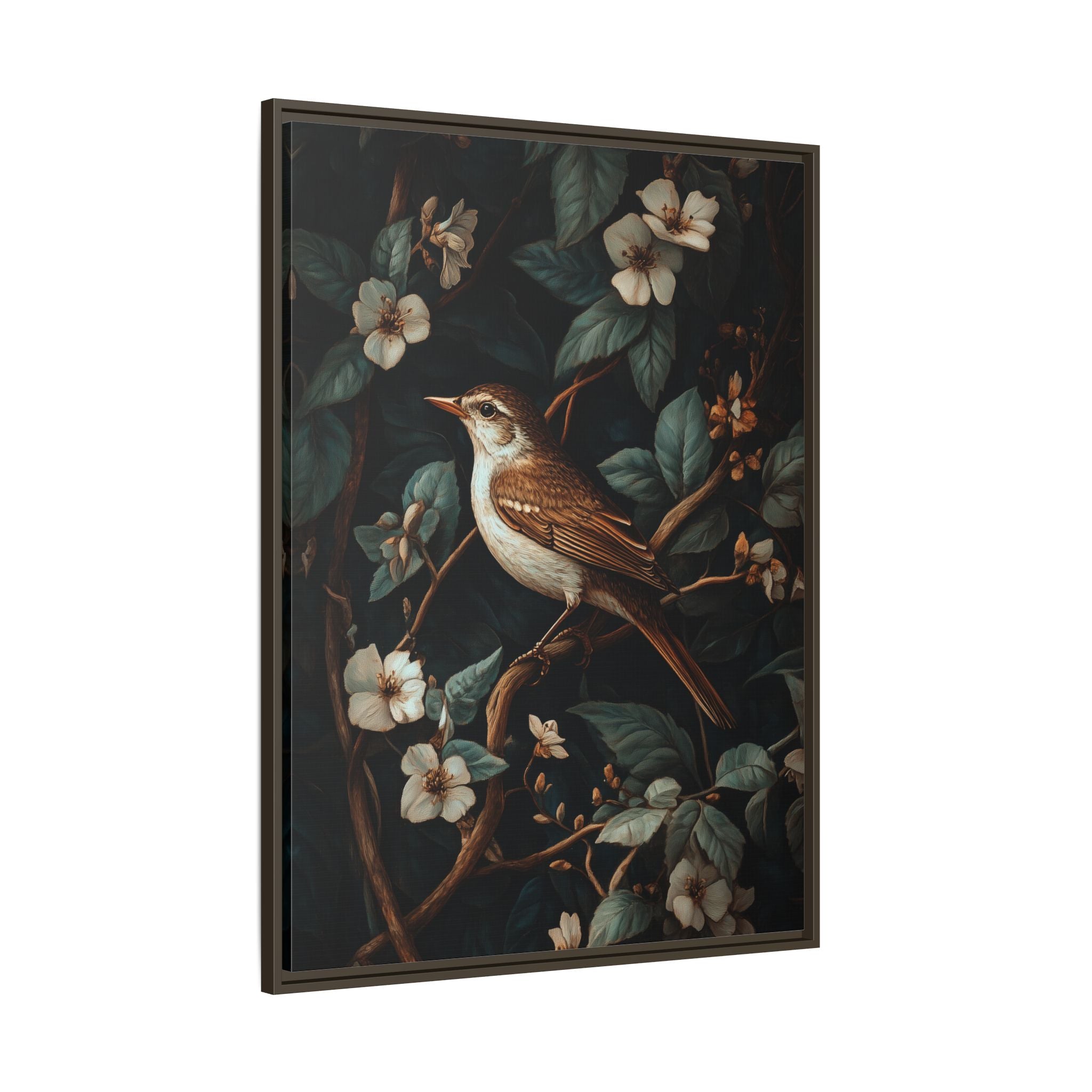 Framed Canvas - Serenade Among Blossoms
