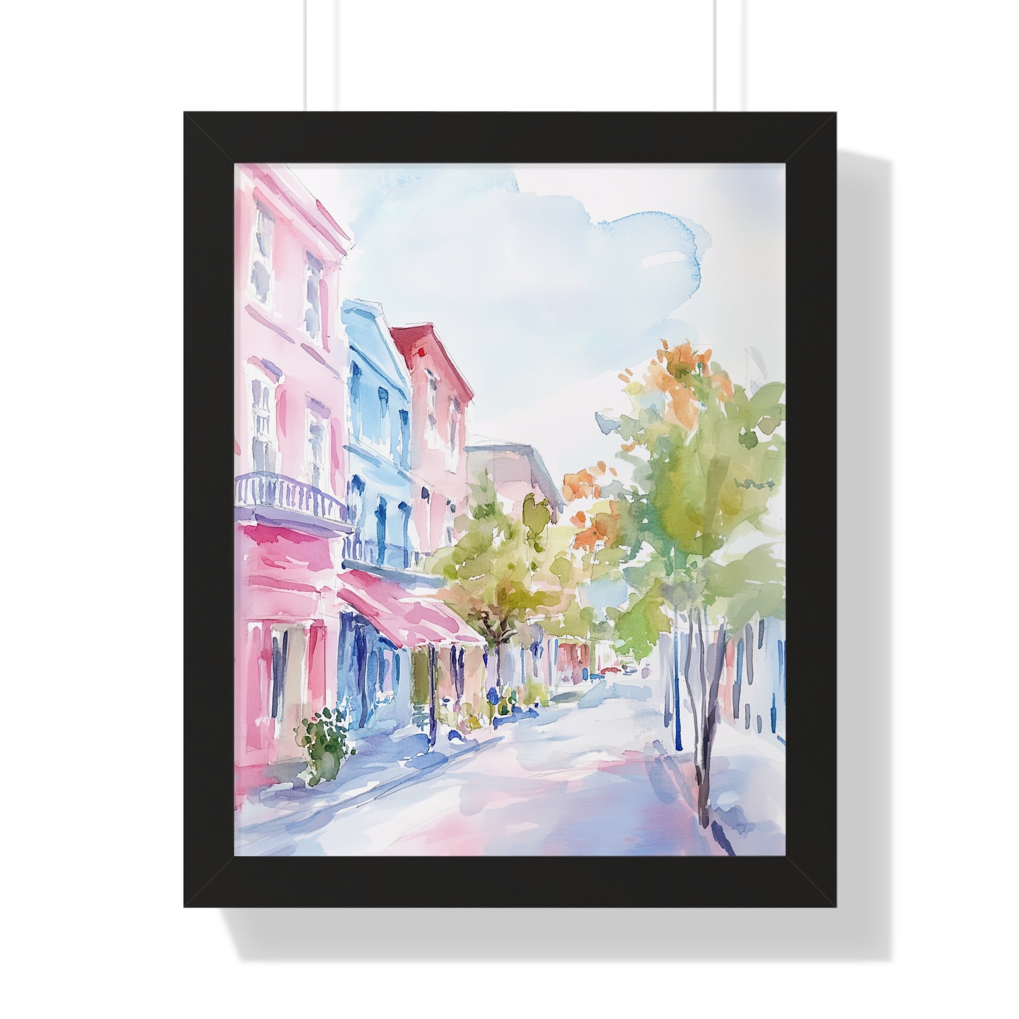 Framed Paper Print - Pastel Charleston Street Scene