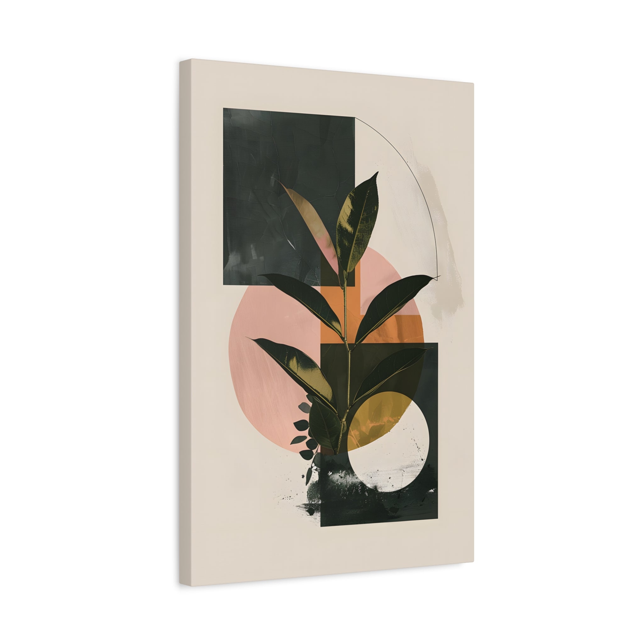 1.25" Matte Canvas - Blush Geometry Leafscape