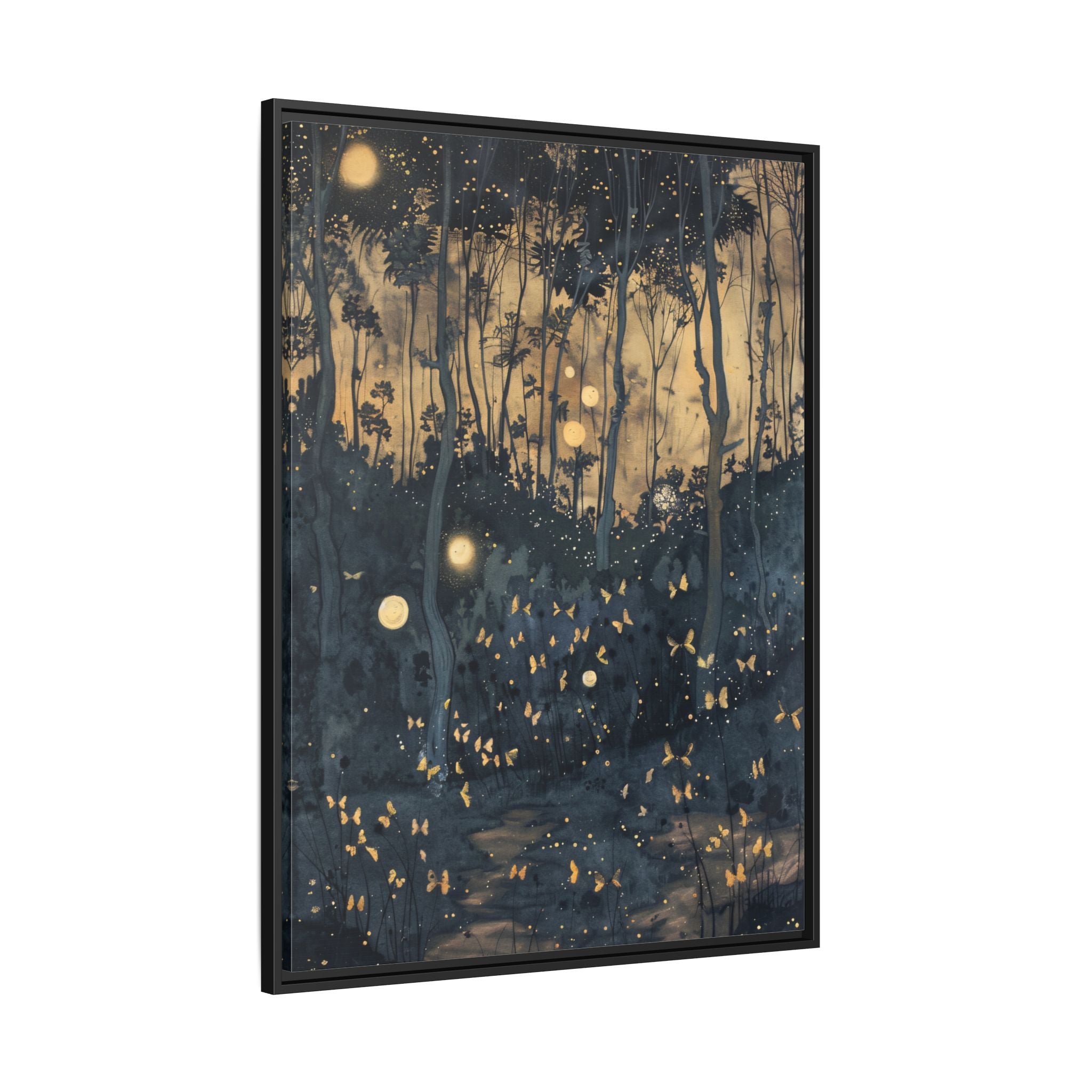Framed Canvas - Golden Firefly Nightscape
