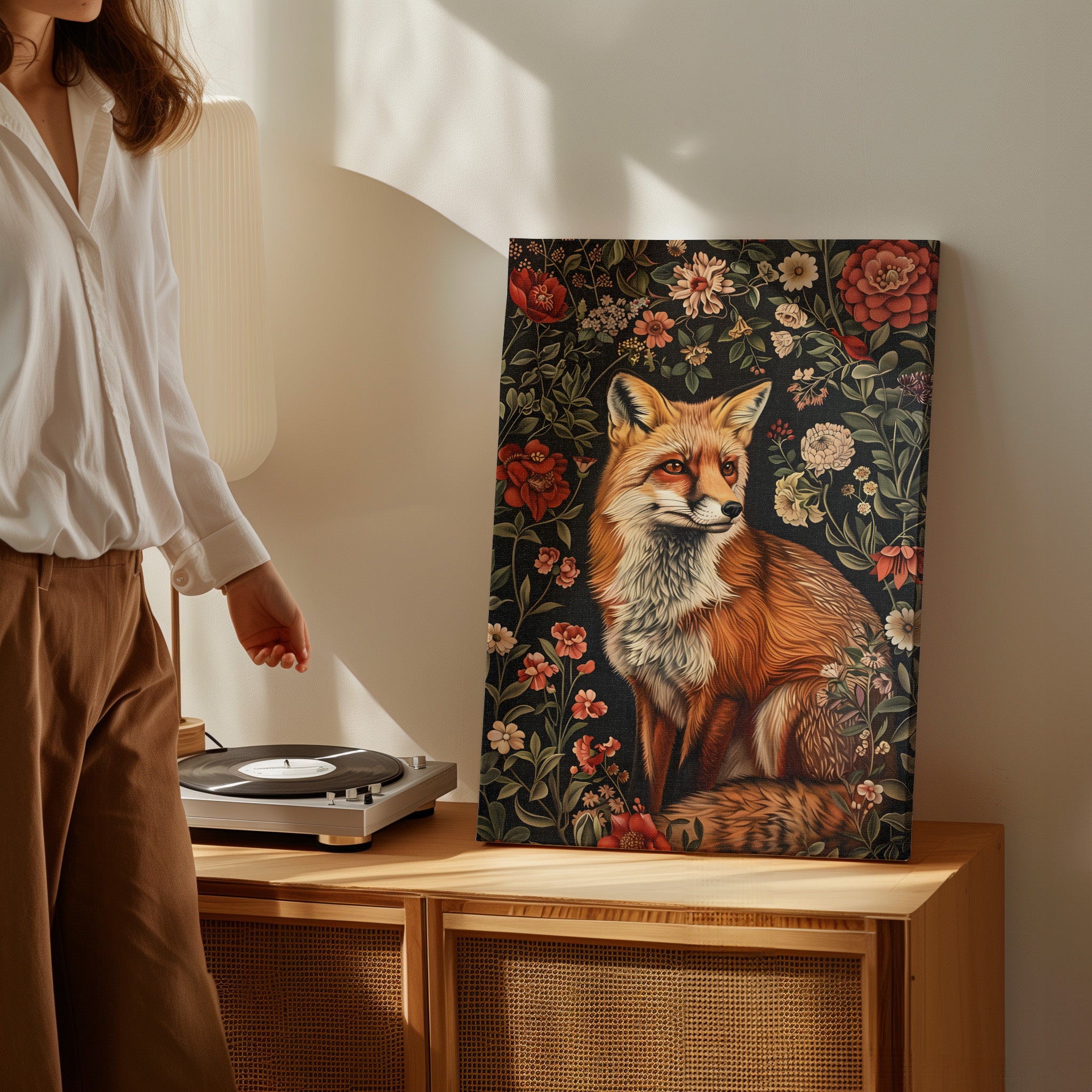 .75" Matte Canvas - Fox Amongst Floral Whimsy