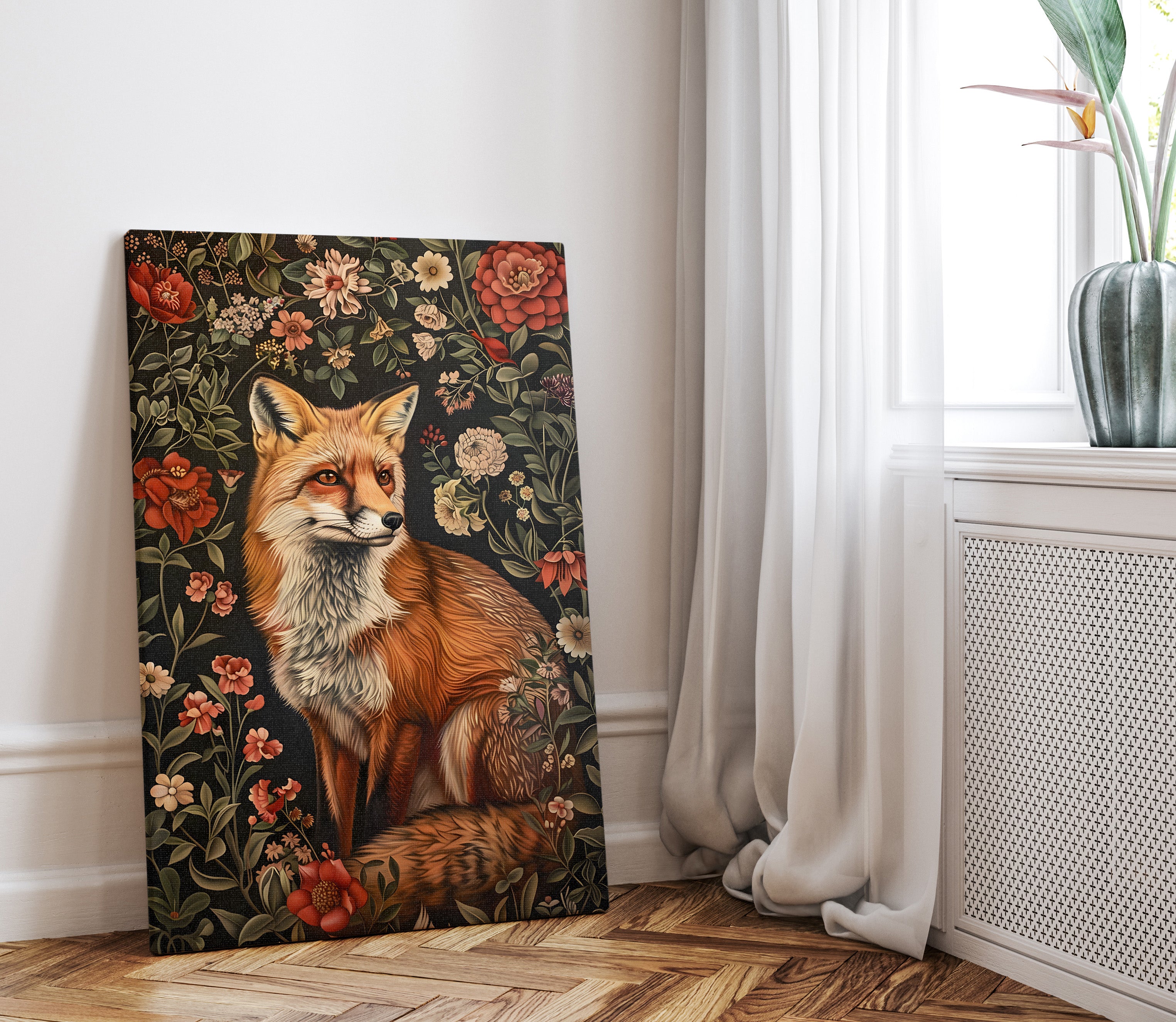 .75" Matte Canvas - Fox Amongst Floral Whimsy