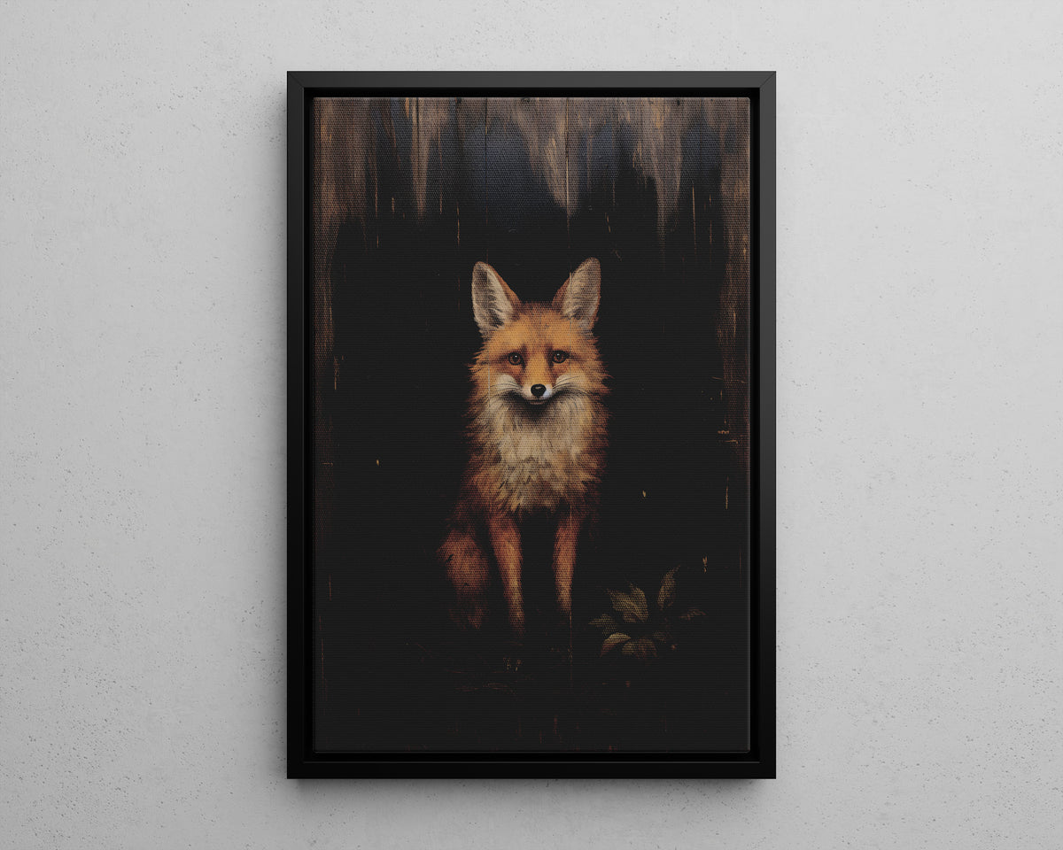 Framed Canvas - Mystical Fox Gaze