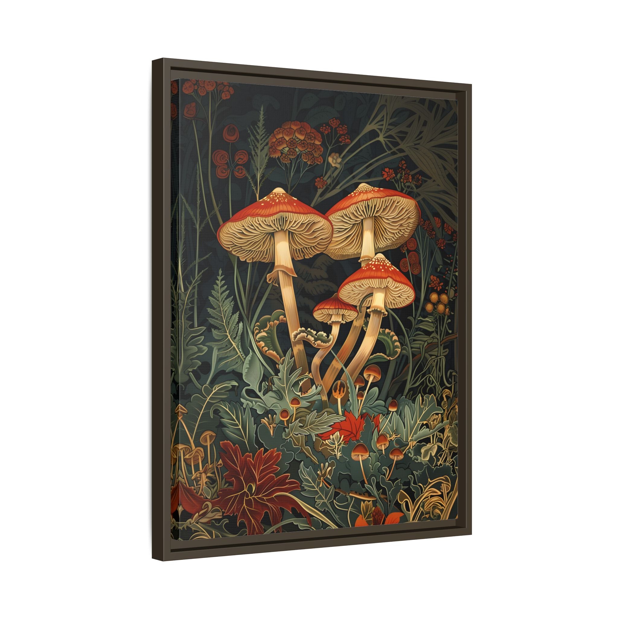 Framed Canvas - Elegant Mushroom Reverie