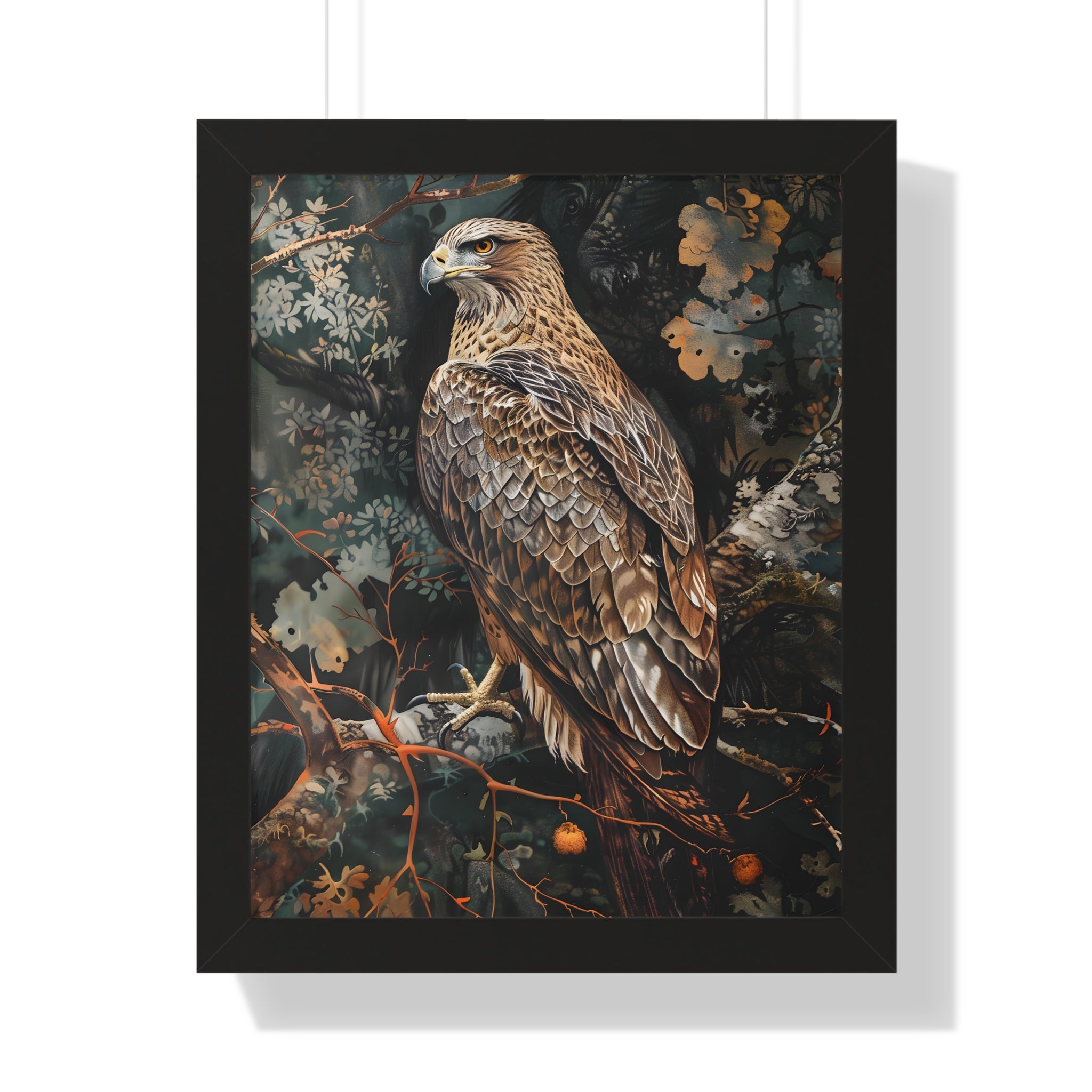 Framed Paper Print - Majestic Hawk in Autumn