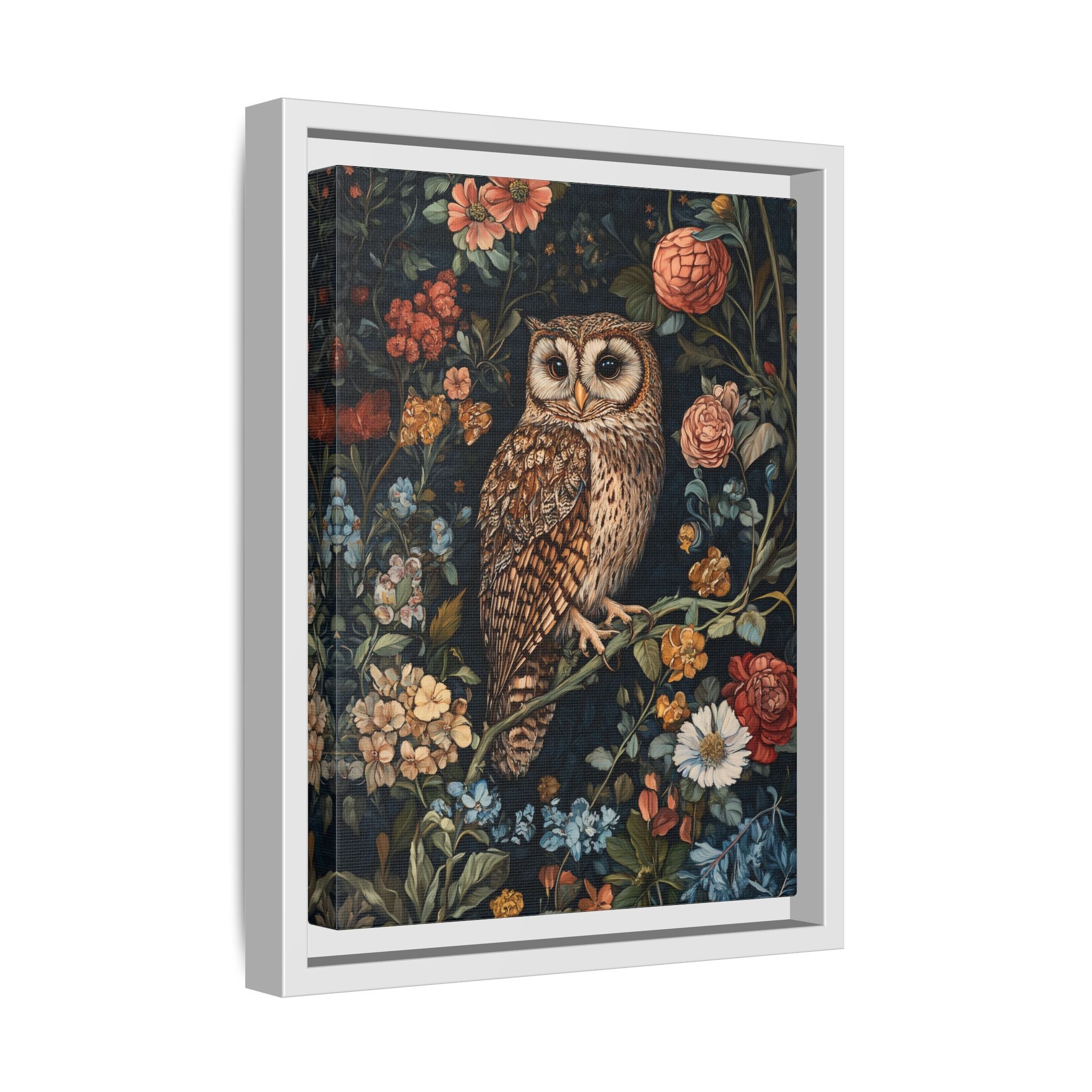 Framed Canvas - Guardian of the Floral Night