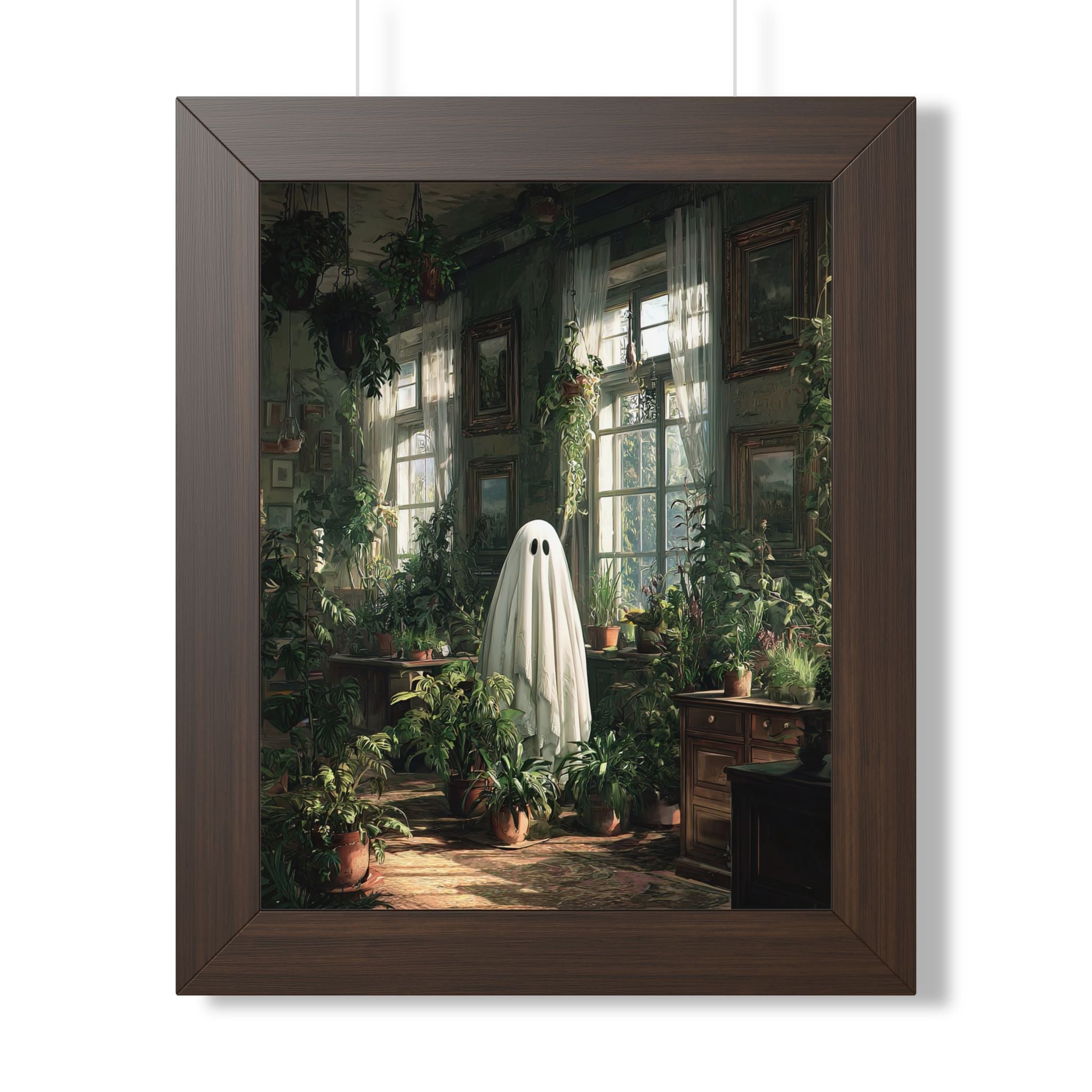Framed Paper Print - Ghost Among Houseplants