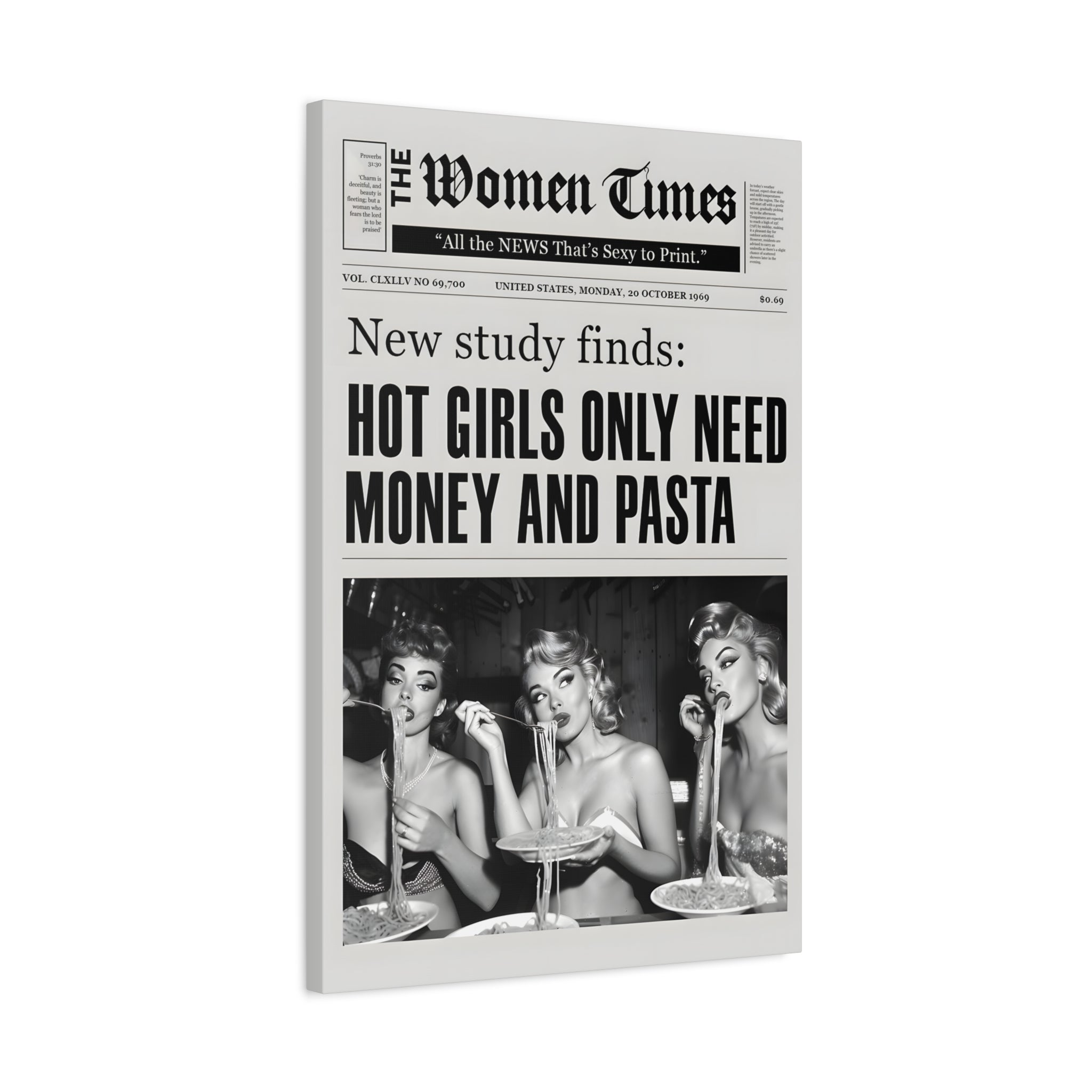 1.25" Matte Canvas - Retro Pasta Gazette