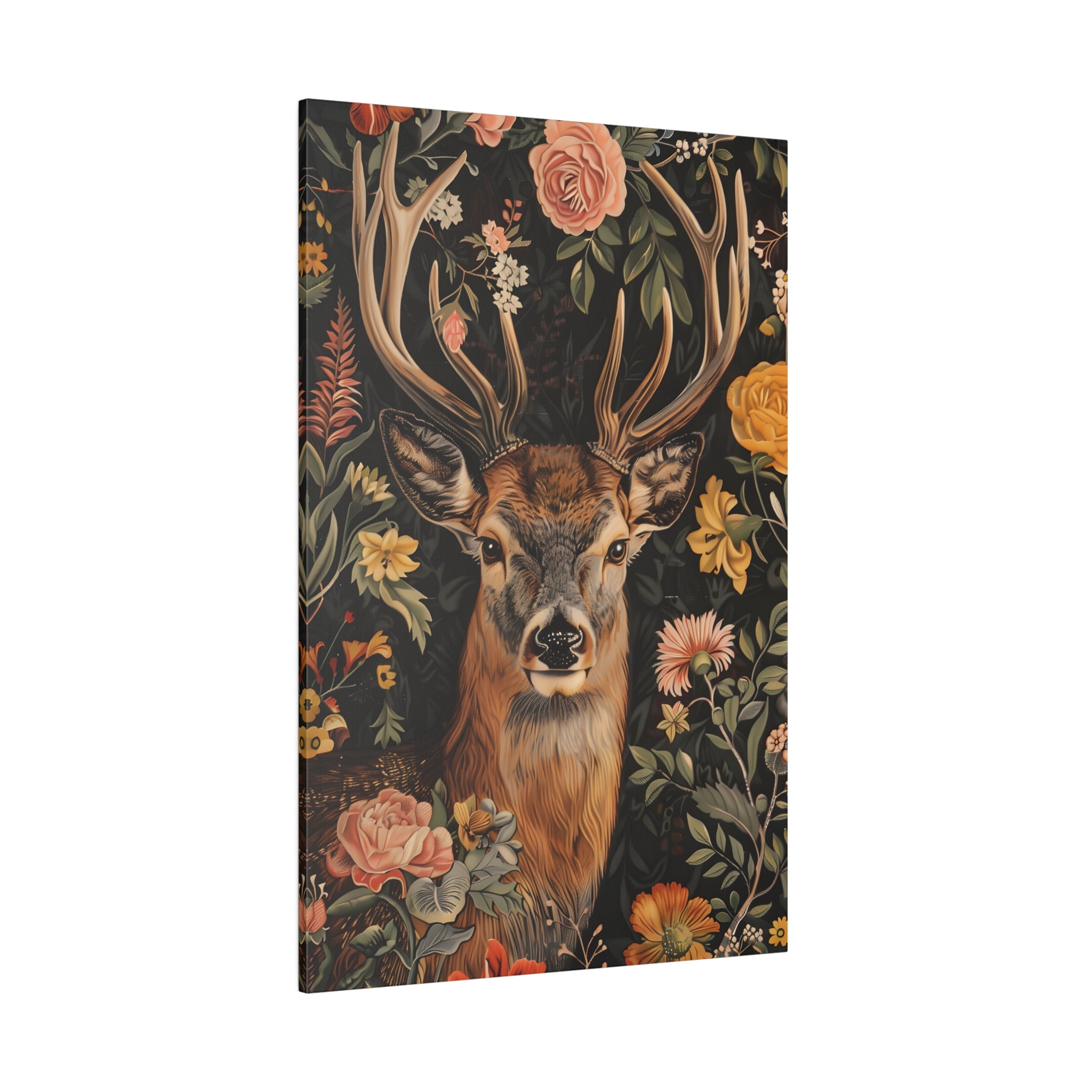 .75" Matte Canvas - Floral Deer Majesty