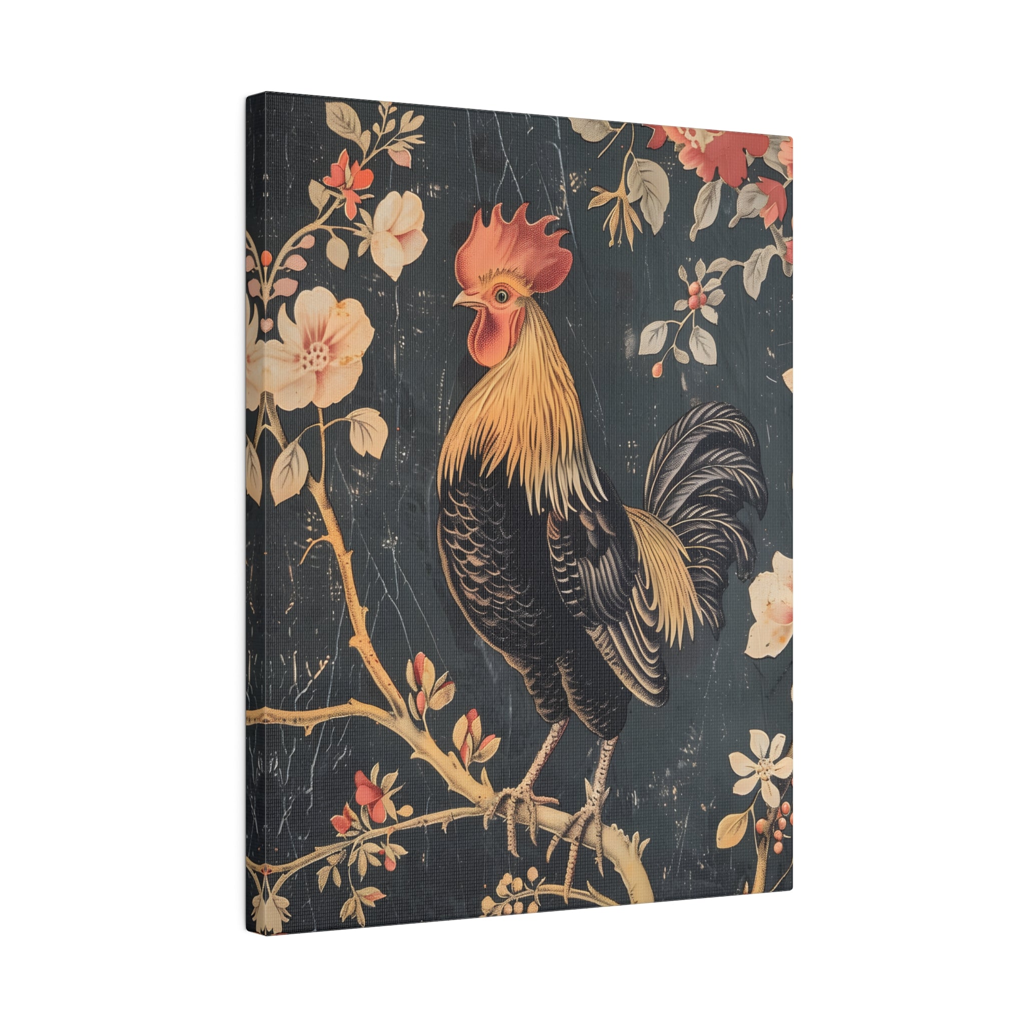 .75" Matte Canvas - Blooming Rooster Glory