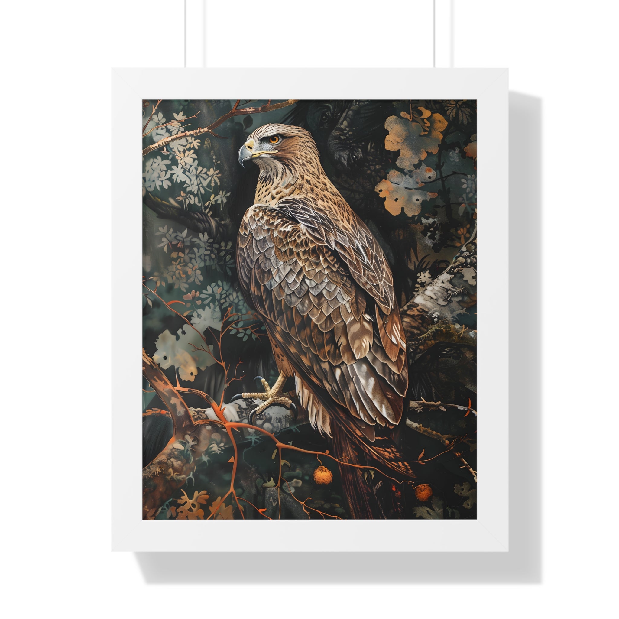 Framed Paper Print - Majestic Hawk in Autumn