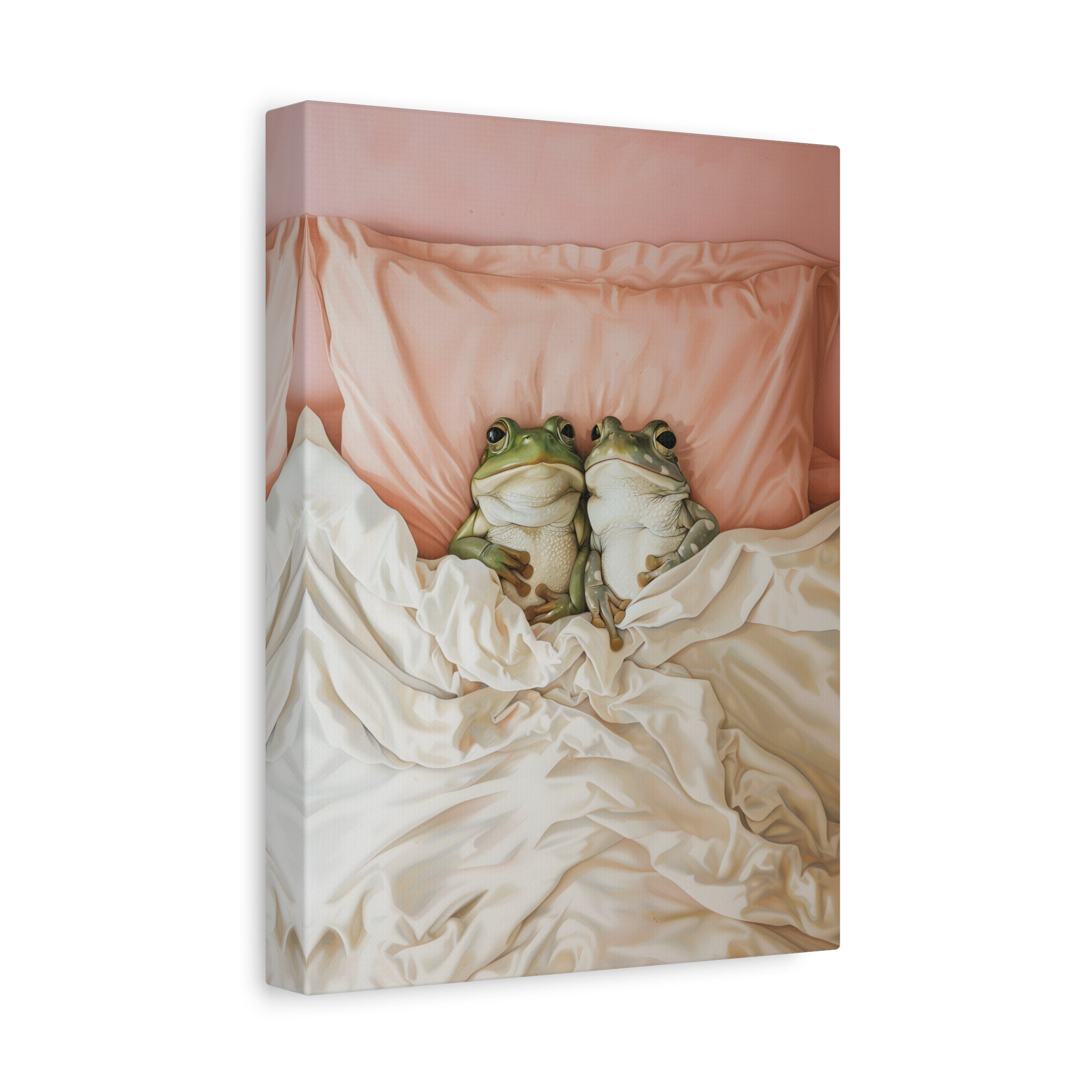 1.25" Matte Canvas - Cozy Frogs Romantic Bliss