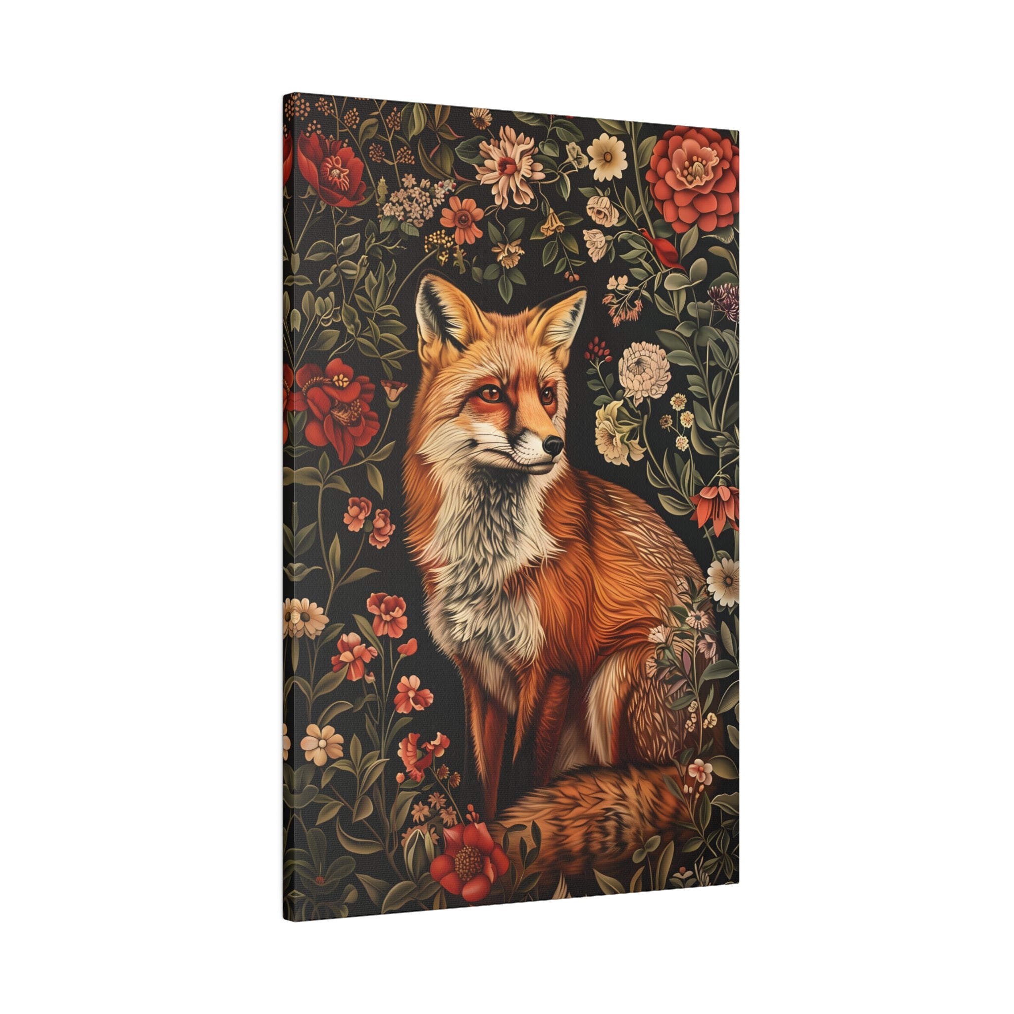 .75" Matte Canvas - Fox Amongst Floral Whimsy