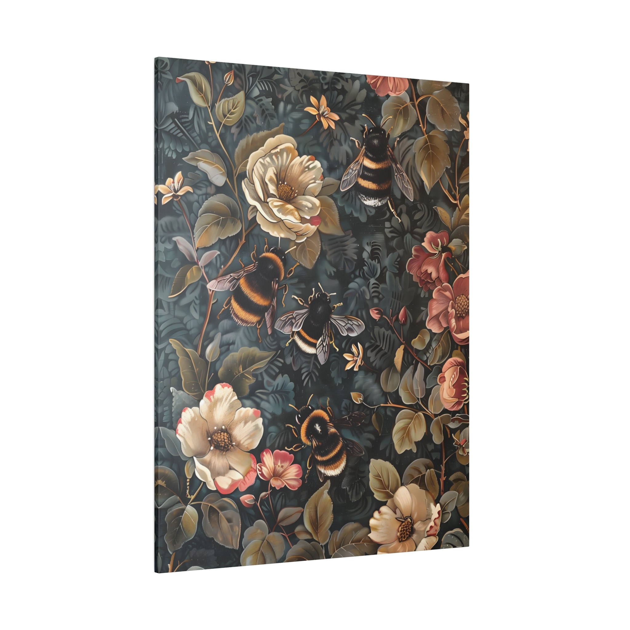 .75" Matte Canvas - Bumblebee Botanical Rhapsody