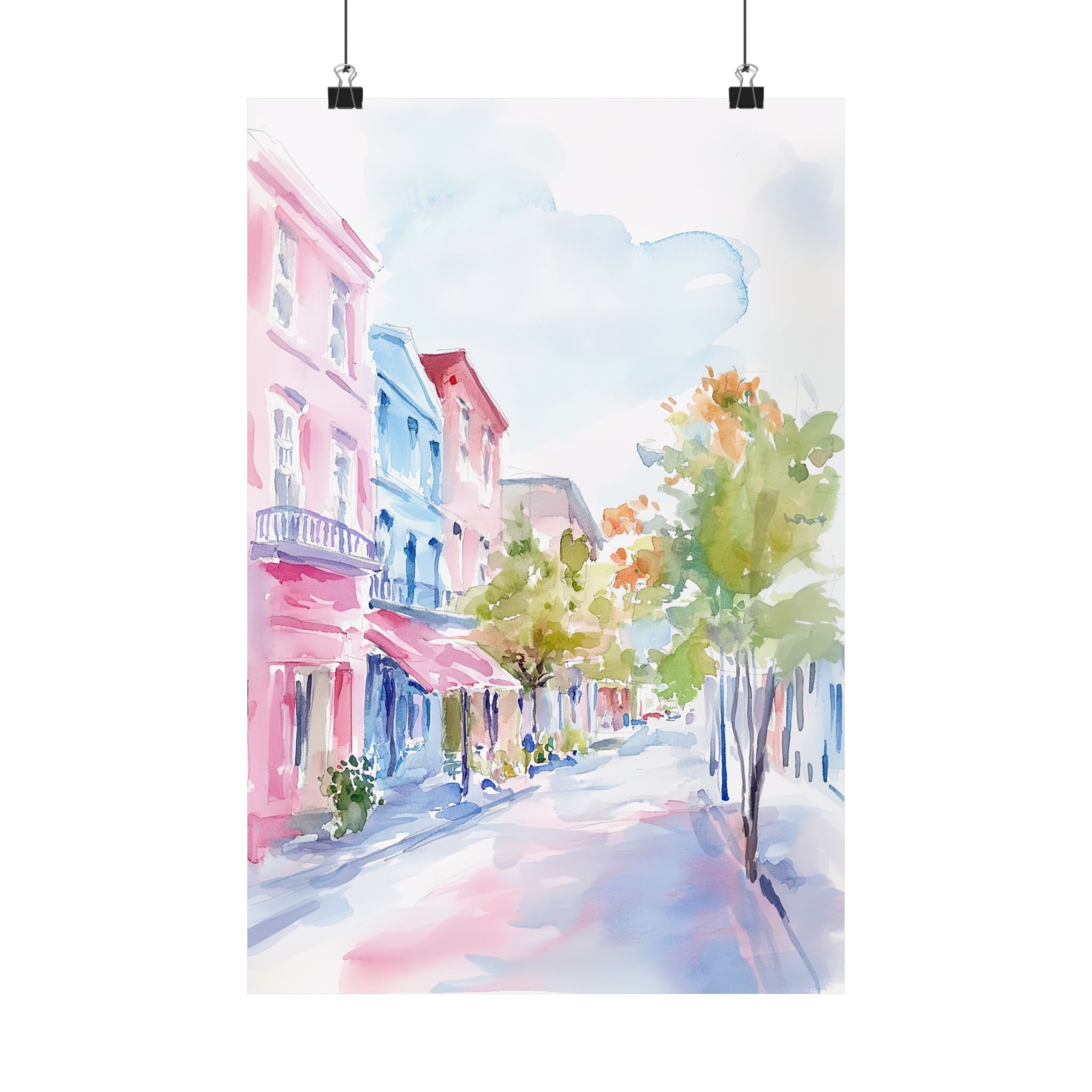 Pastel Charleston Street Scene