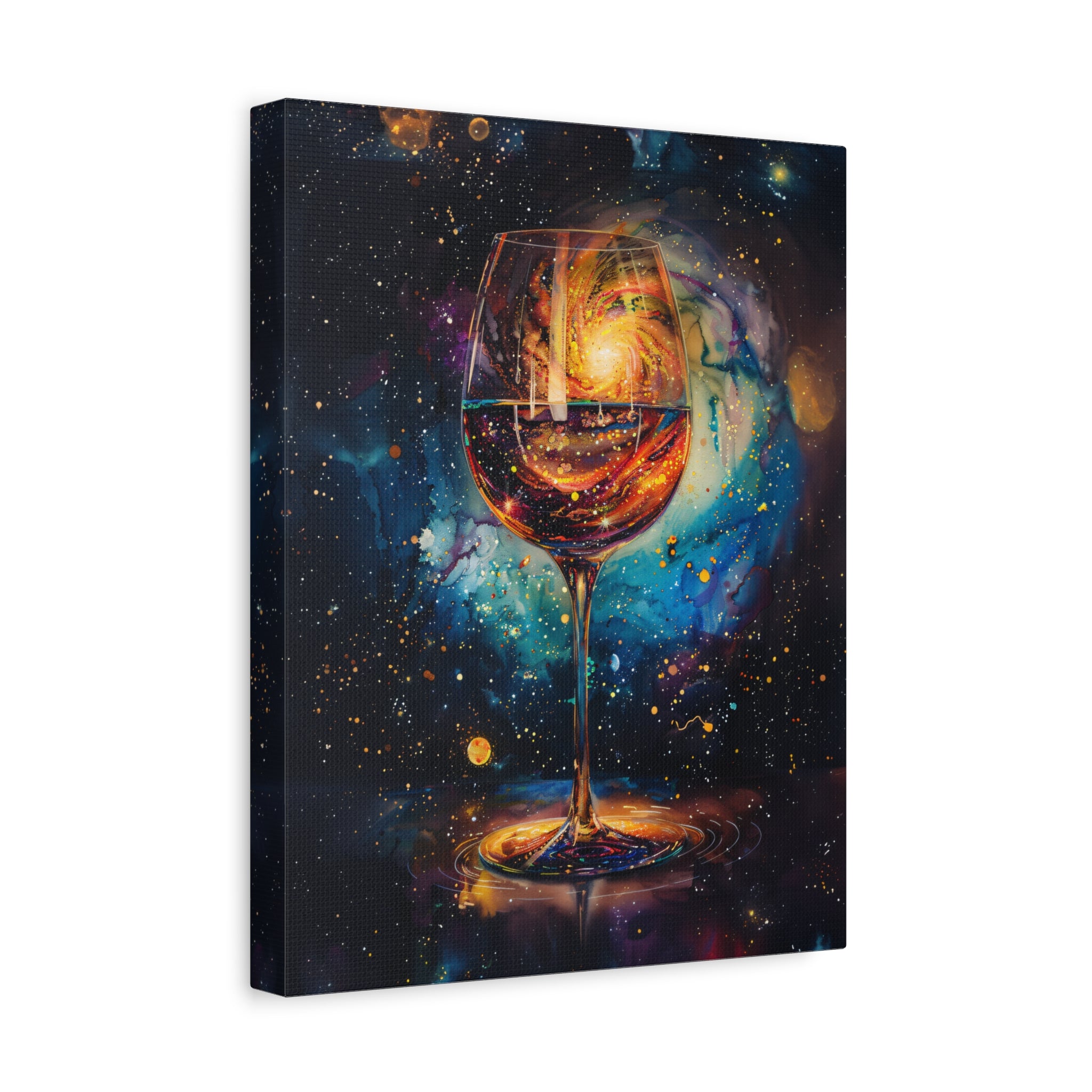 1.25" Matte Canvas - Cosmic Swirl in Wine Glass