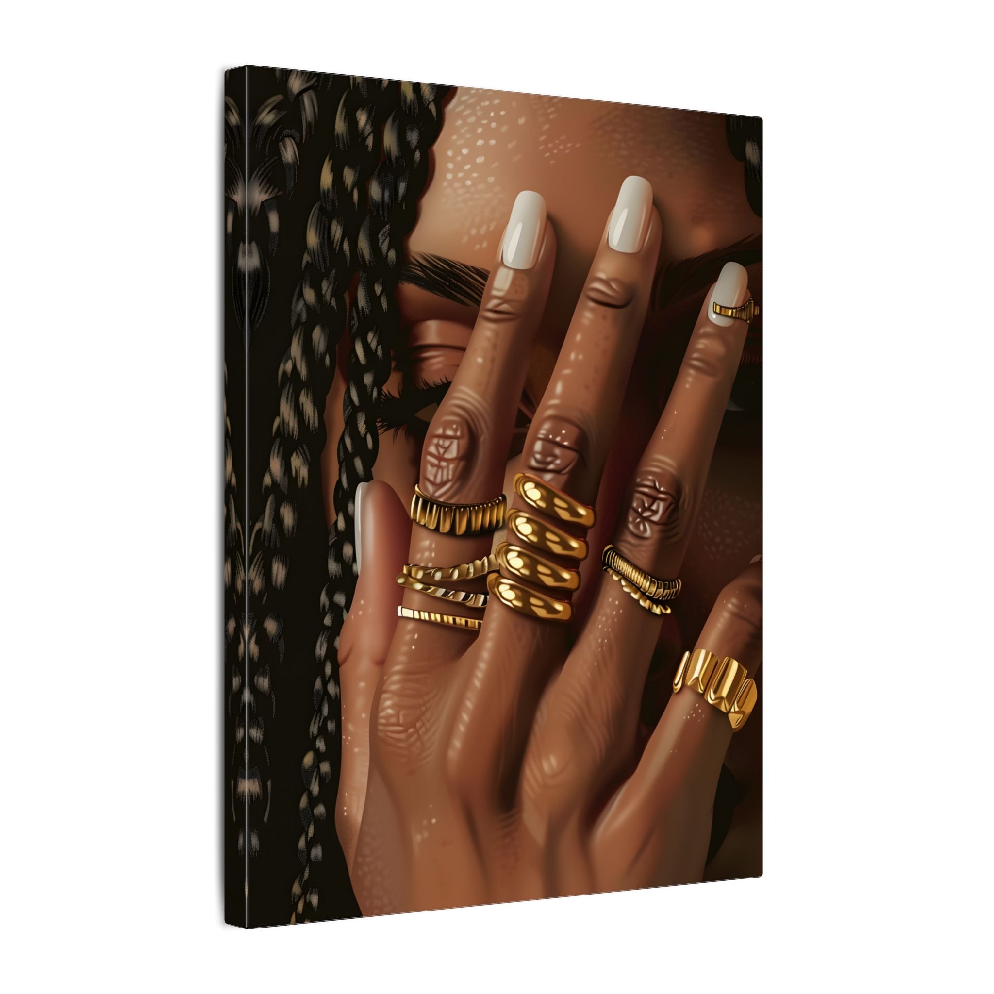 .75" Matte Canvas - Braided Golden Ring Beauty