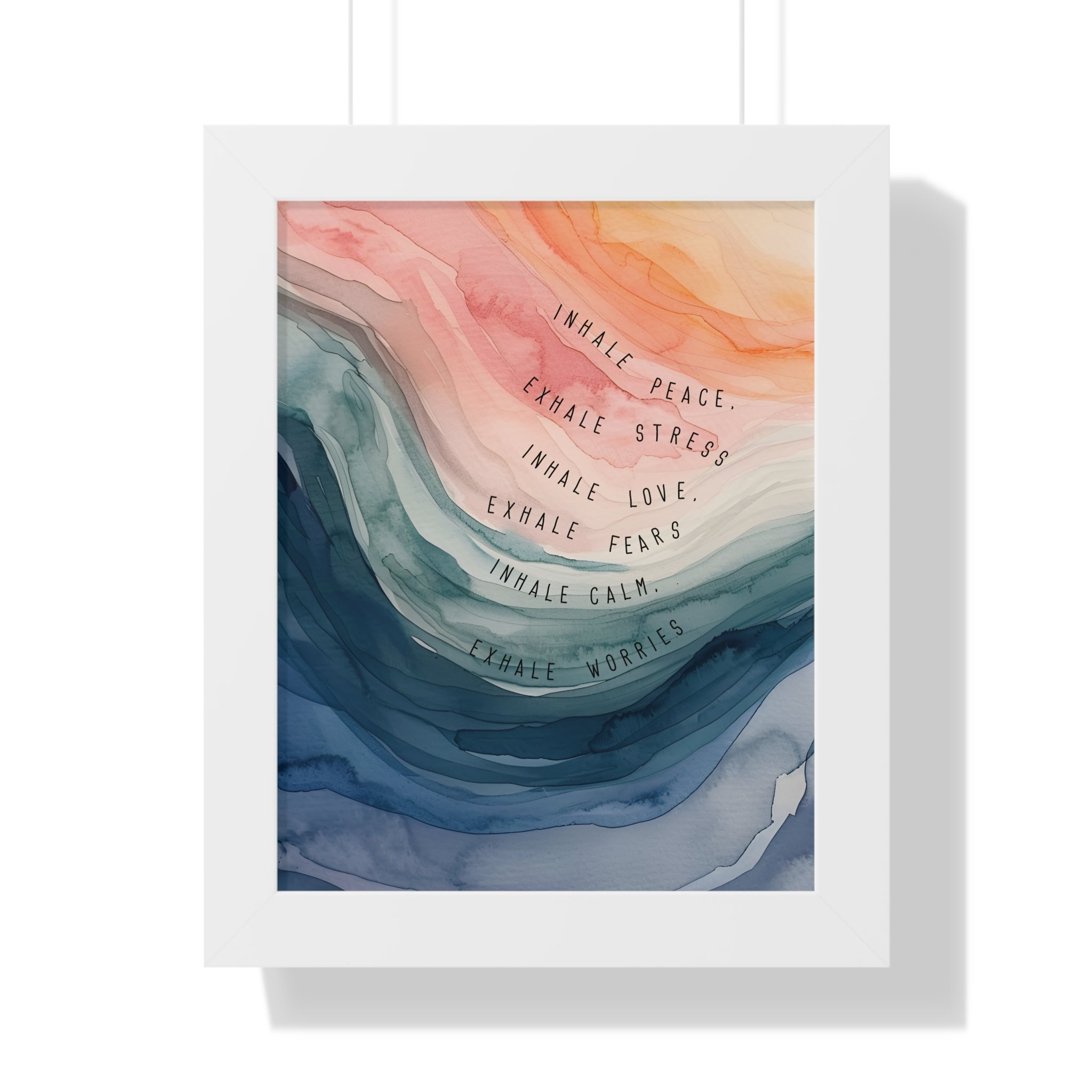 Framed Paper Print - Inhale Exhale Watercolor Calm