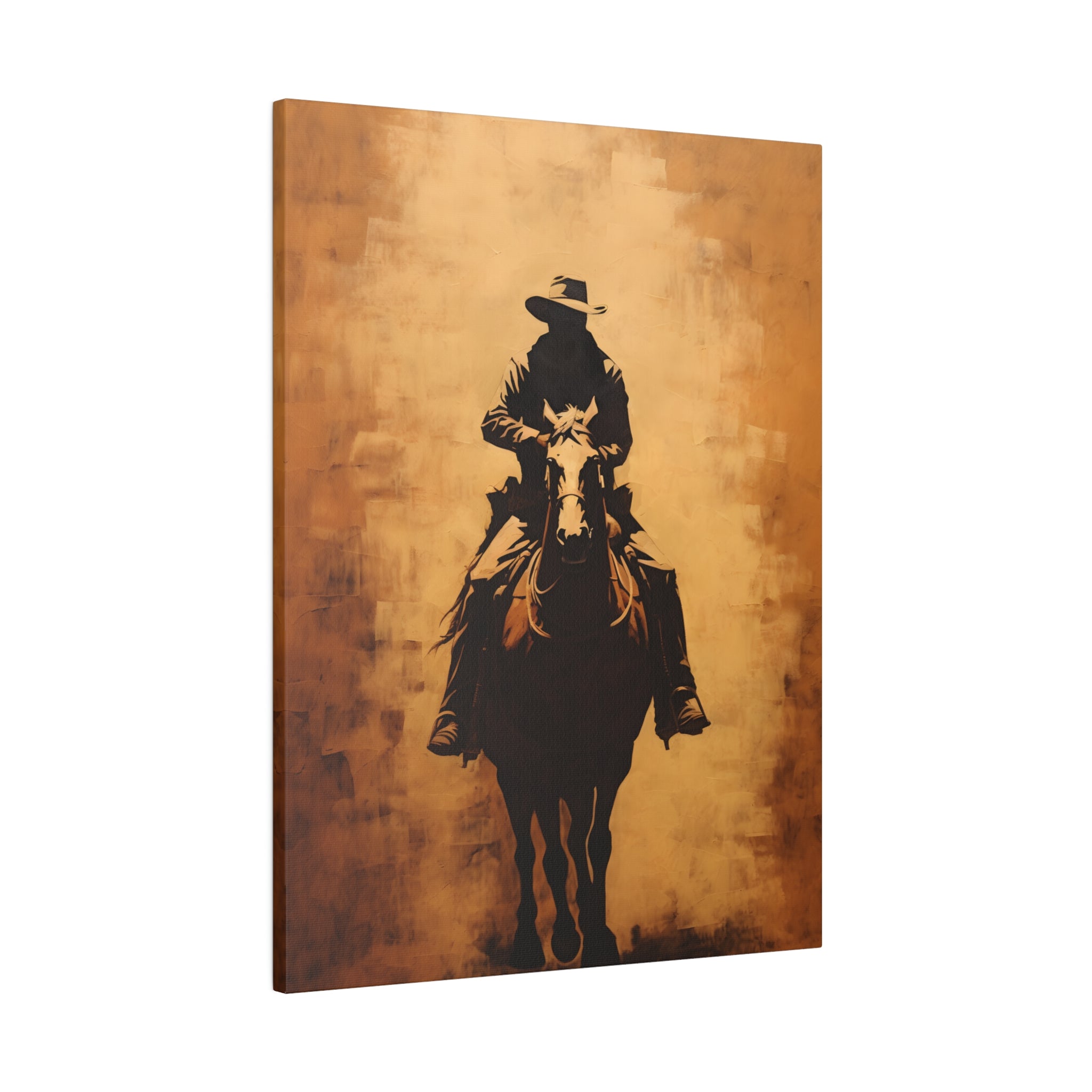 .75" Matte Canvas - Cowboy Rider Silhouette