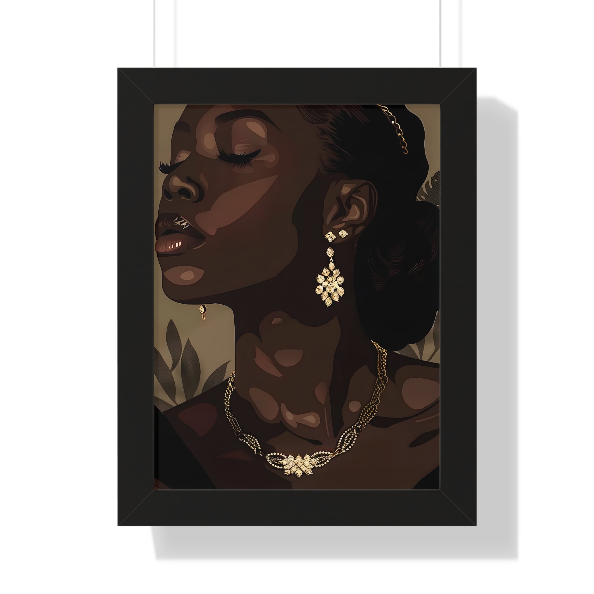 Framed Paper Print - Golden Melanin Muse